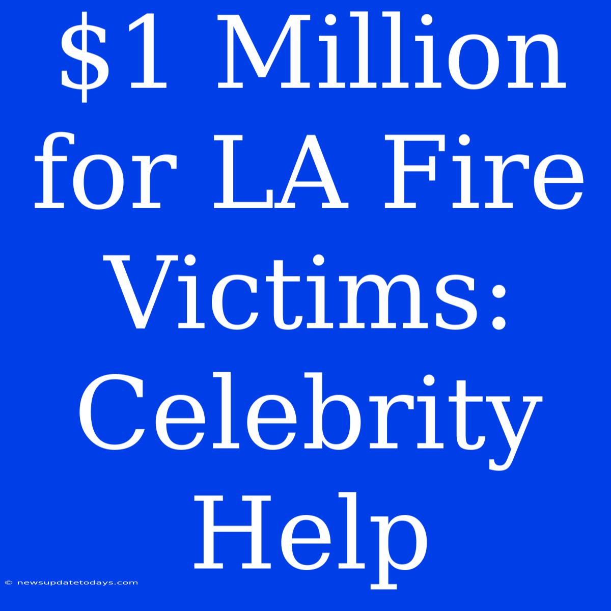 $1 Million For LA Fire Victims: Celebrity Help