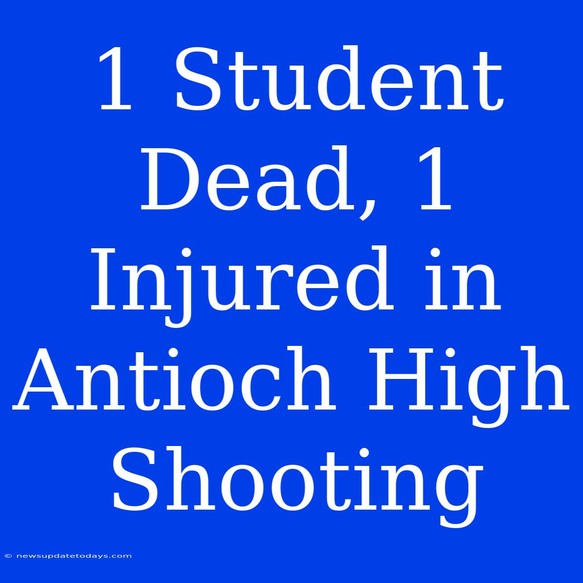 1 Student Dead, 1 Injured In Antioch High Shooting