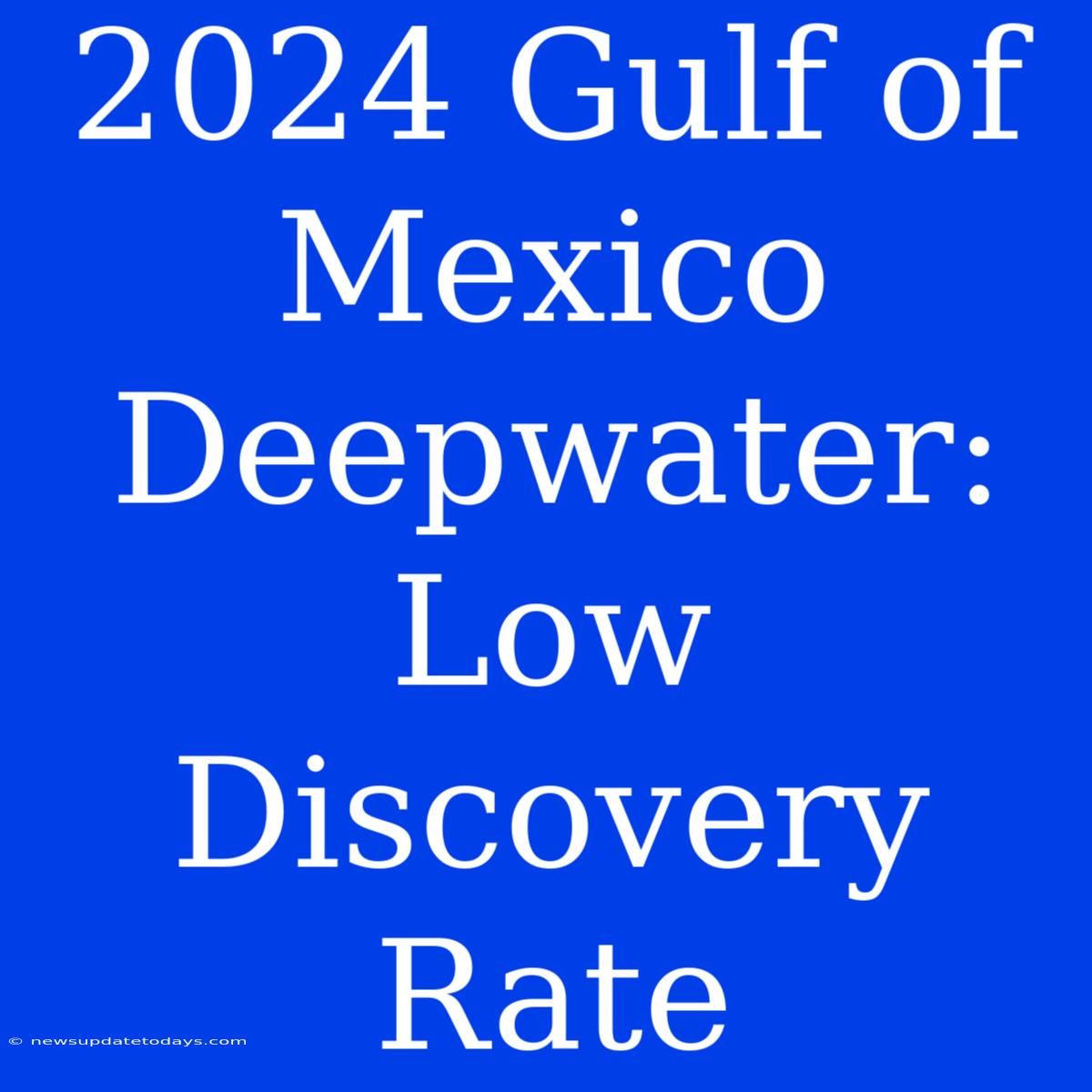 2024 Gulf Of Mexico Deepwater: Low Discovery Rate