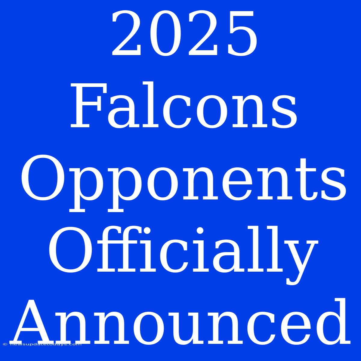 2025 Falcons Opponents Officially Announced