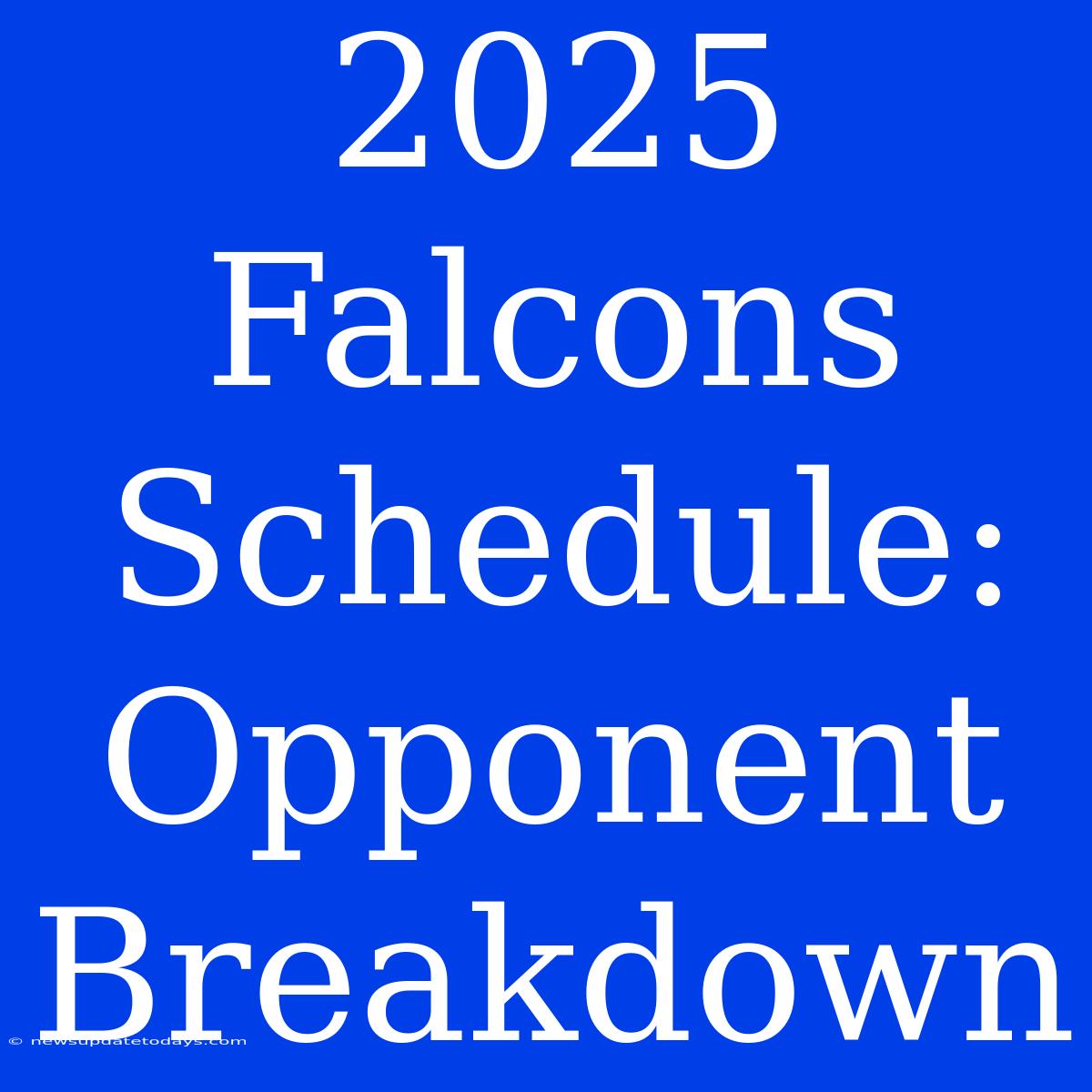 2025 Falcons Schedule: Opponent Breakdown