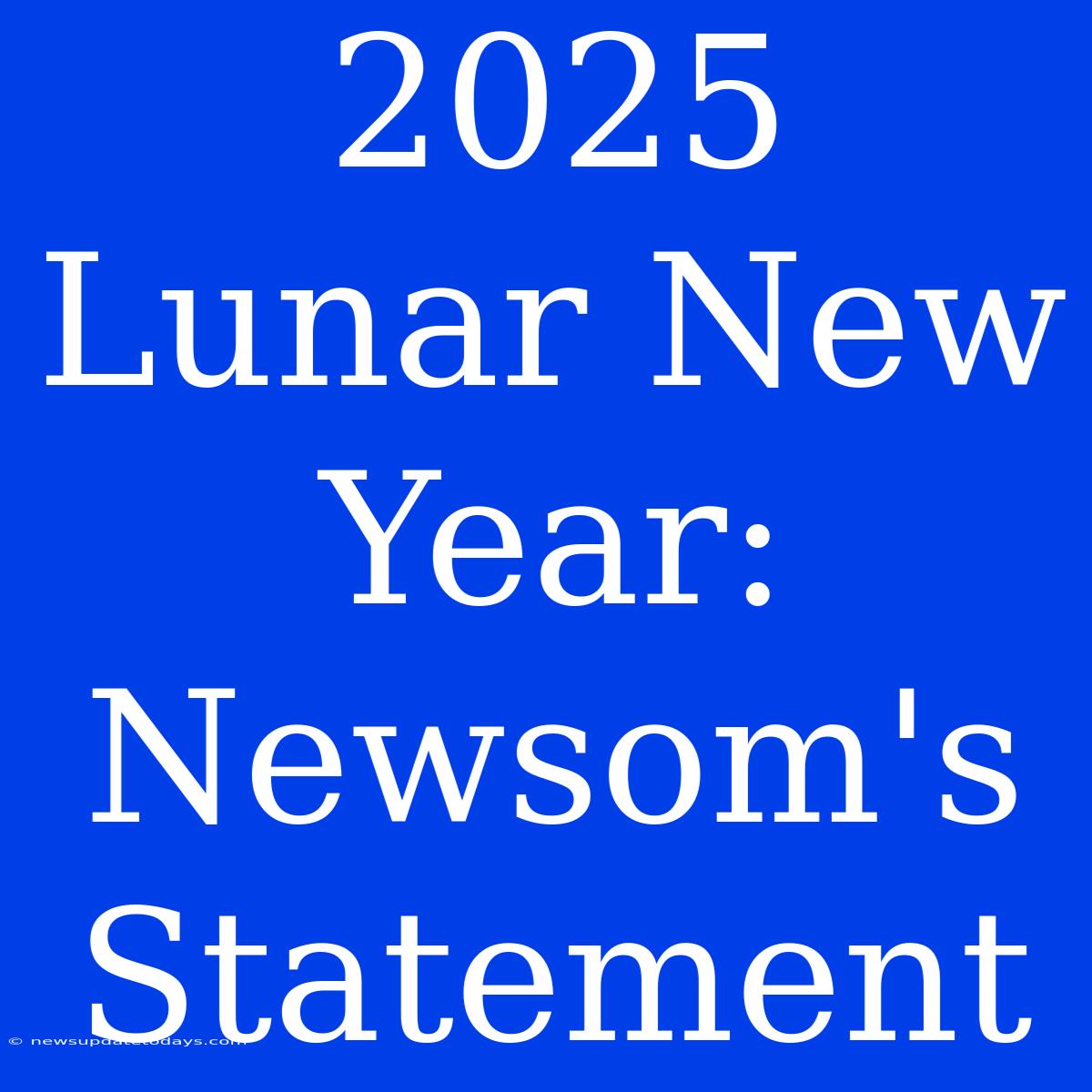 2025 Lunar New Year: Newsom's Statement