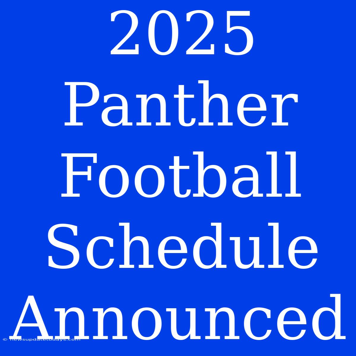 2025 Panther Football Schedule Announced