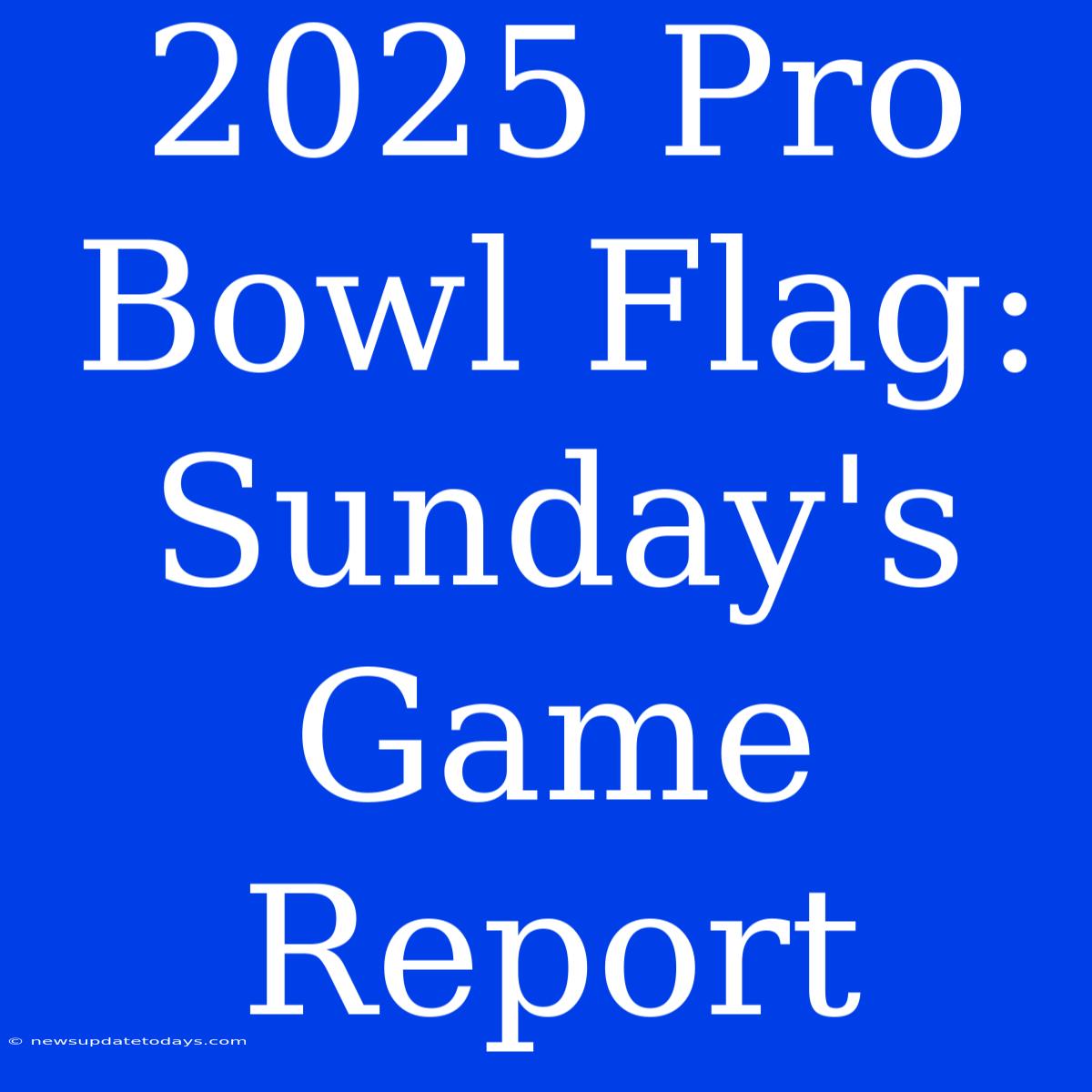 2025 Pro Bowl Flag: Sunday's Game Report