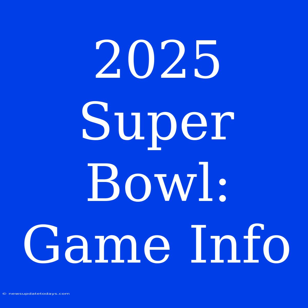 2025 Super Bowl: Game Info