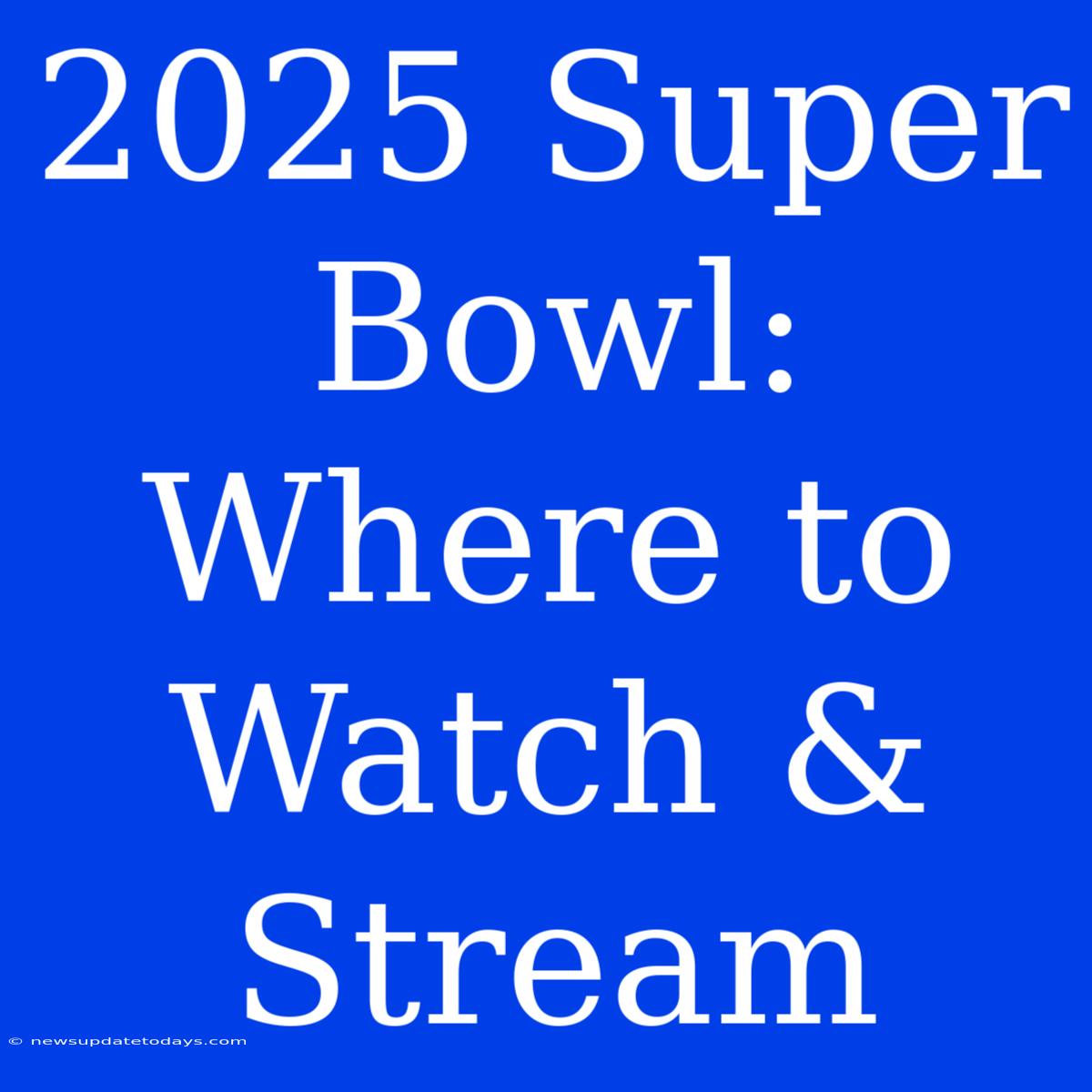 2025 Super Bowl: Where To Watch & Stream