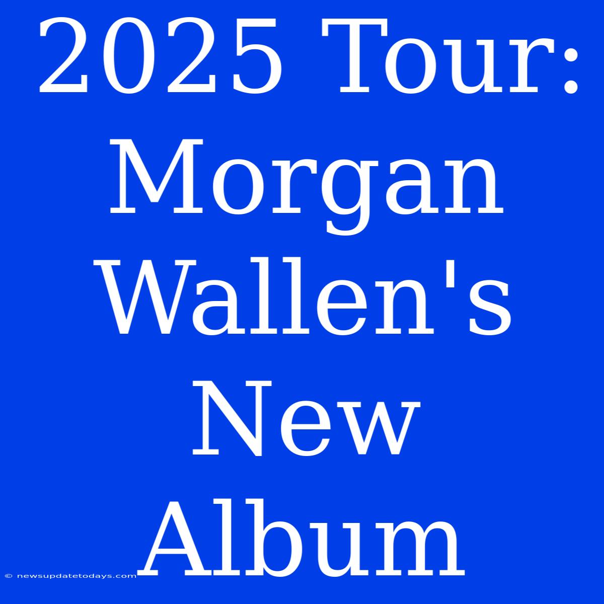 2025 Tour: Morgan Wallen's New Album