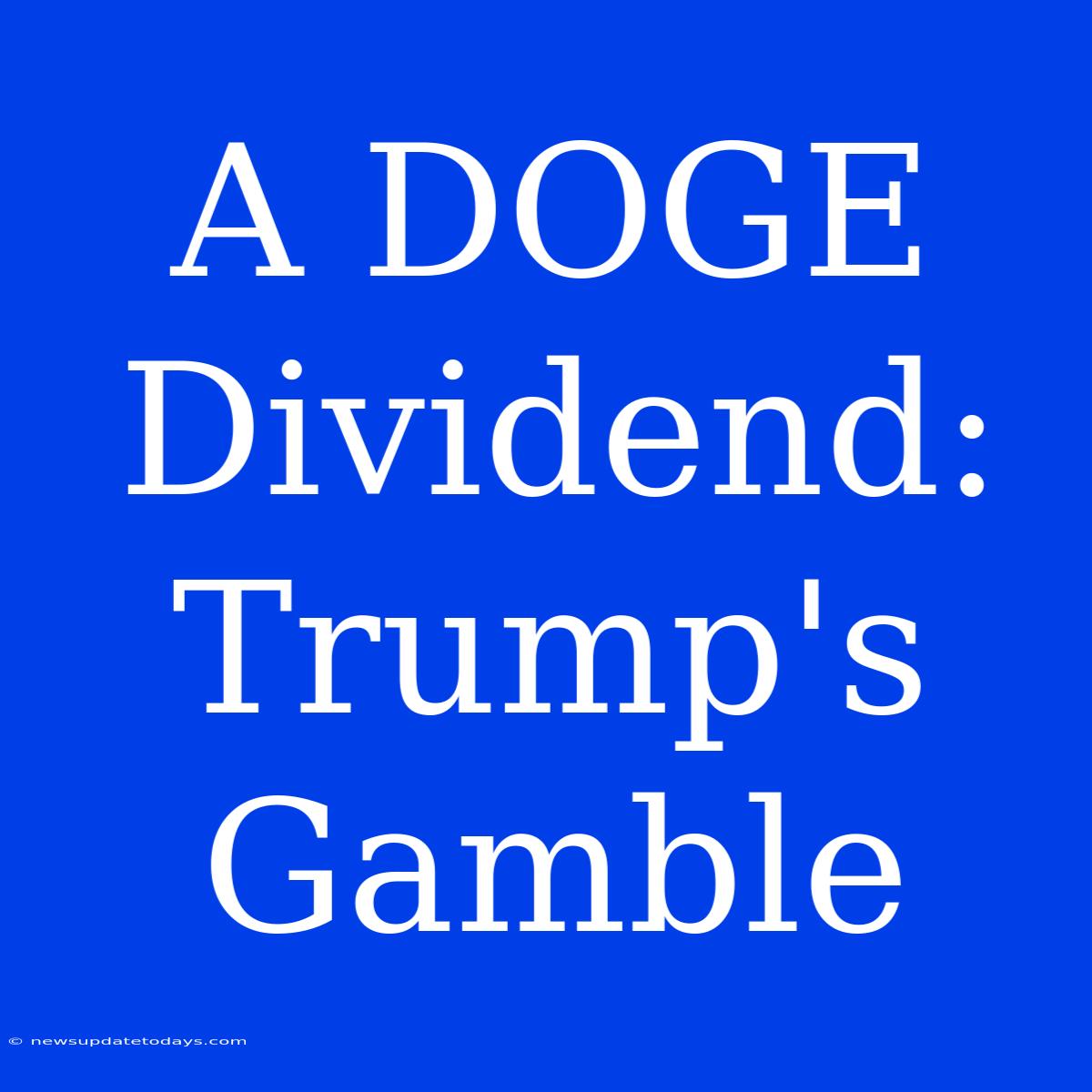 A DOGE Dividend: Trump's Gamble