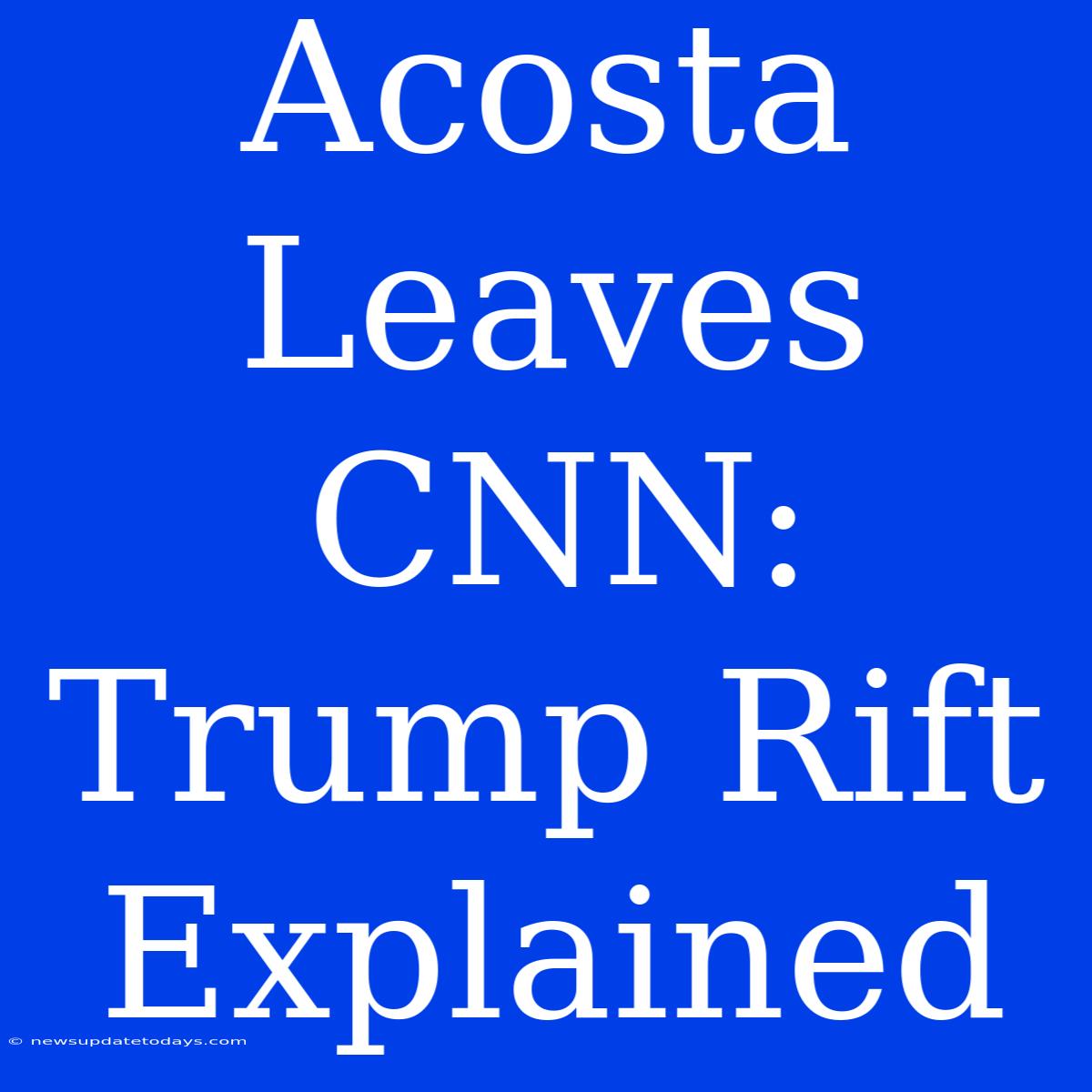 Acosta Leaves CNN: Trump Rift Explained