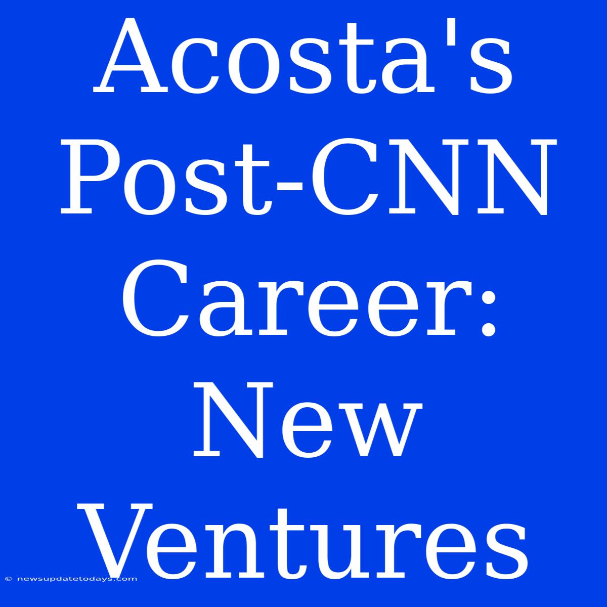 Acosta's Post-CNN Career: New Ventures