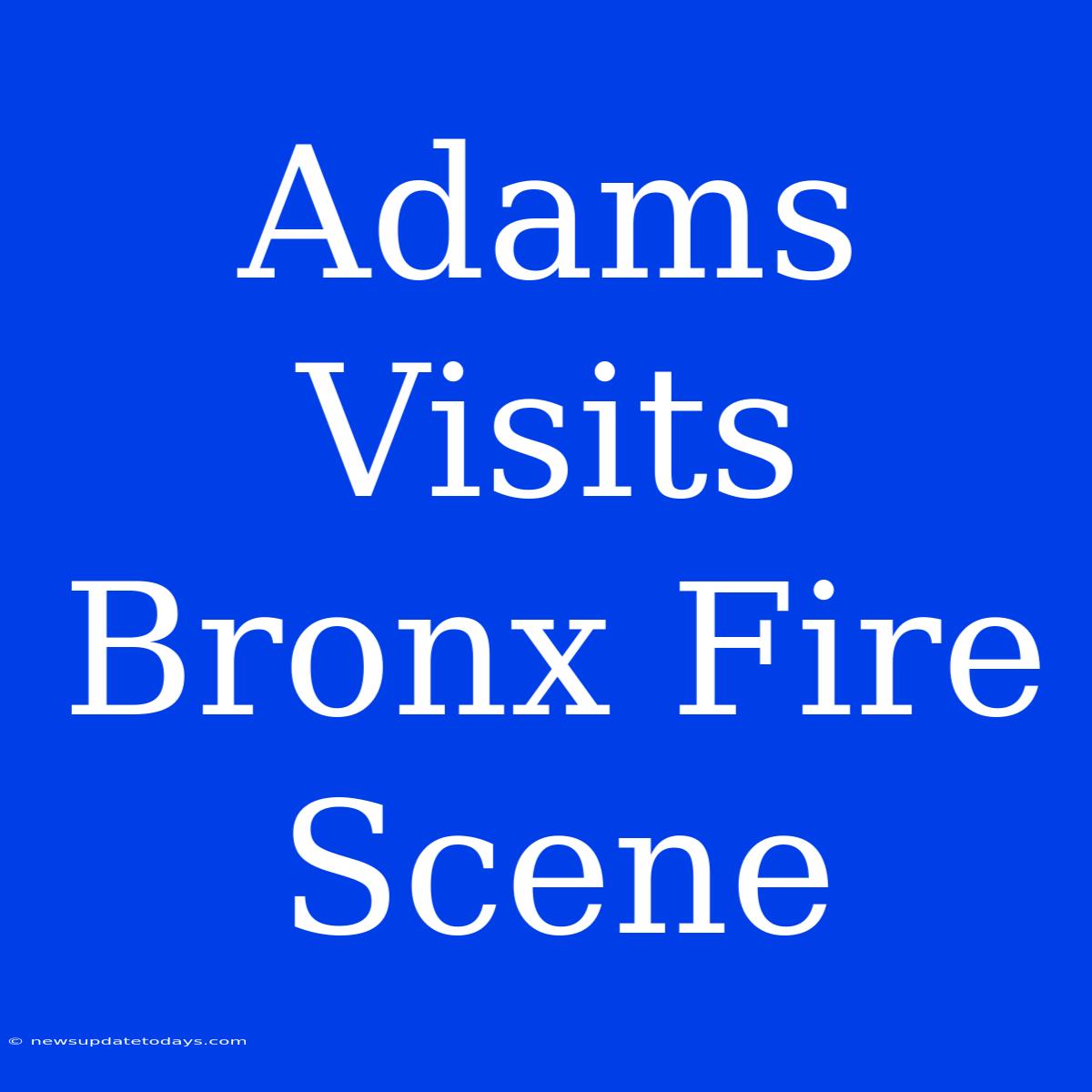 Adams Visits Bronx Fire Scene