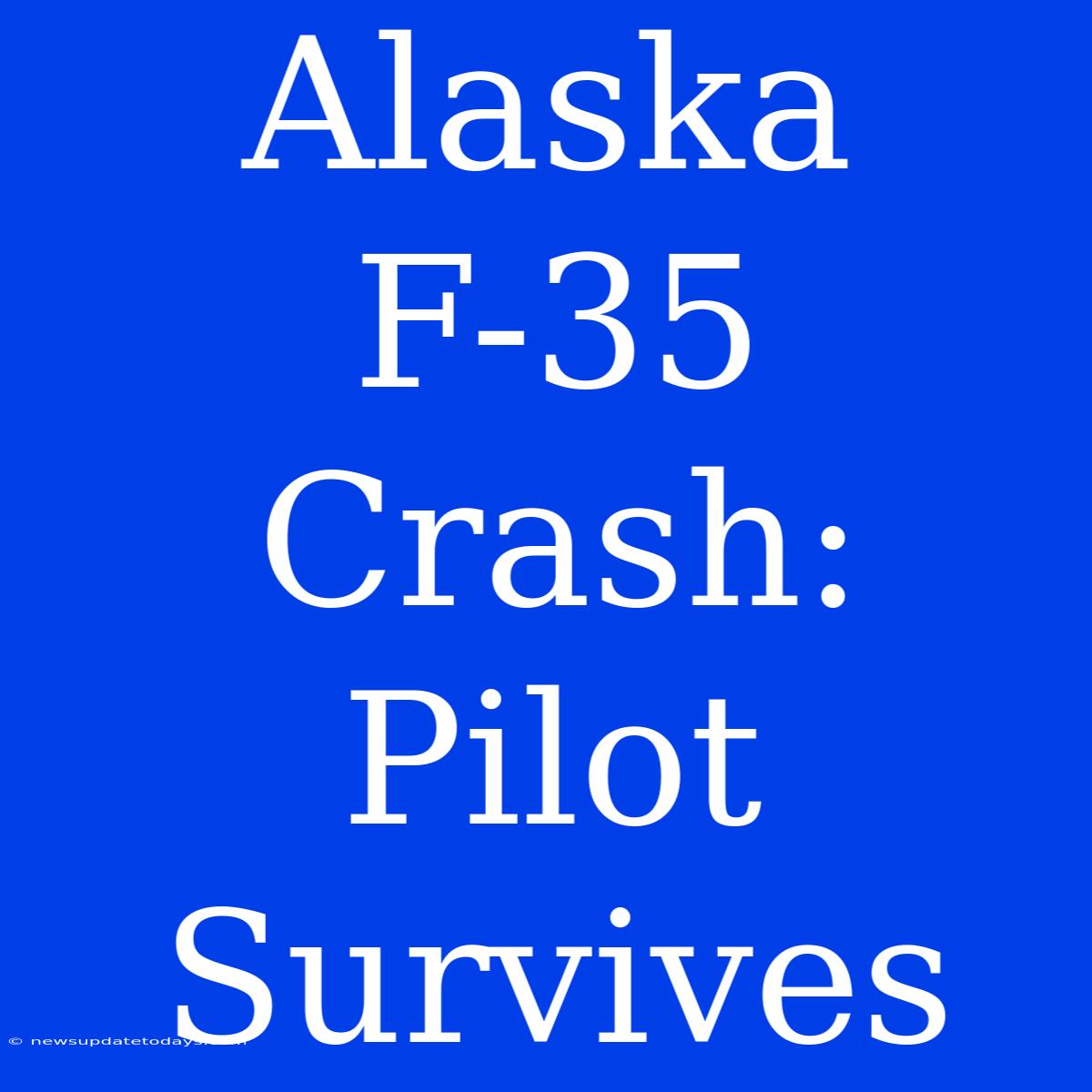 Alaska F-35 Crash: Pilot Survives