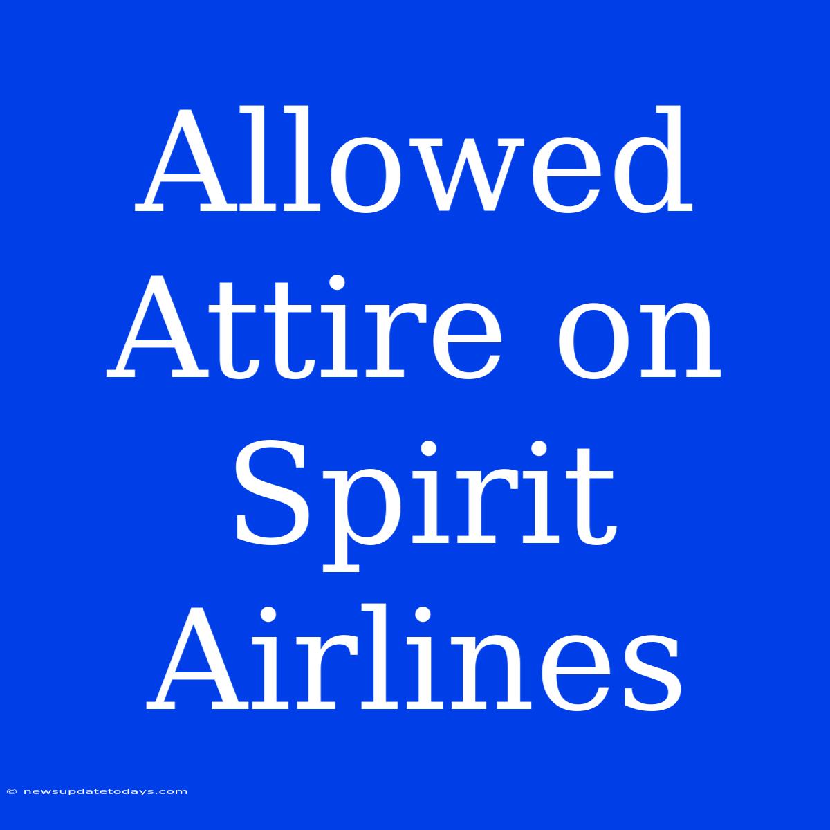 Allowed Attire On Spirit Airlines