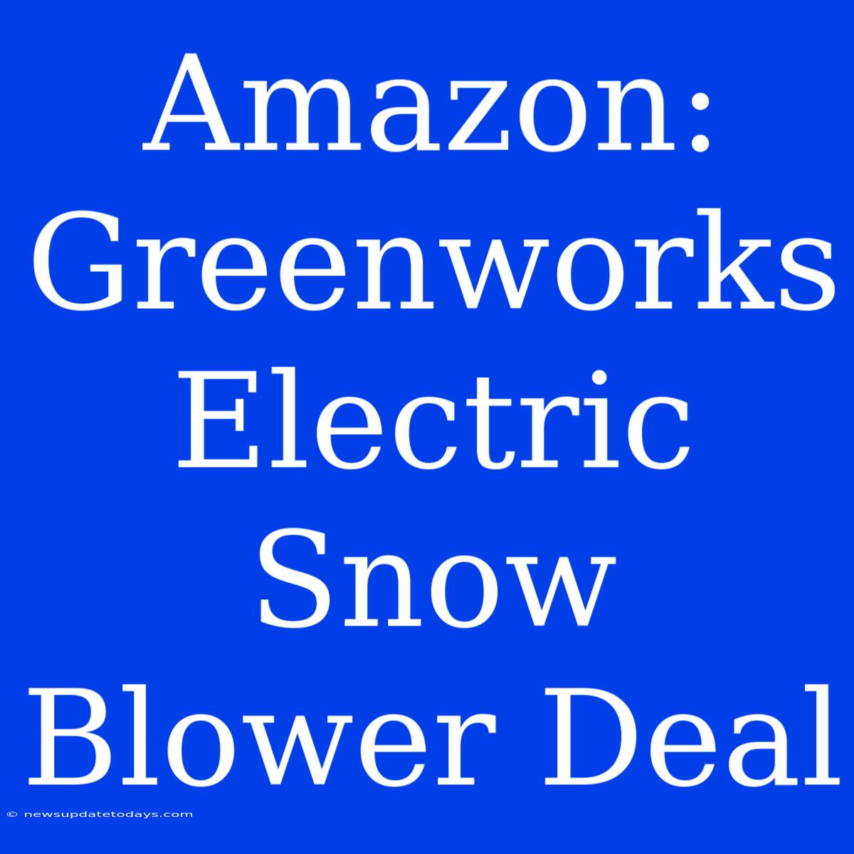 Amazon: Greenworks Electric Snow Blower Deal