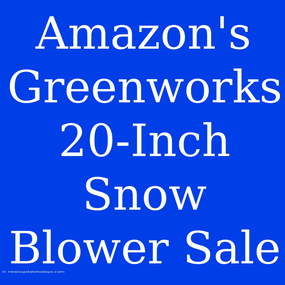 Amazon's Greenworks 20-Inch Snow Blower Sale