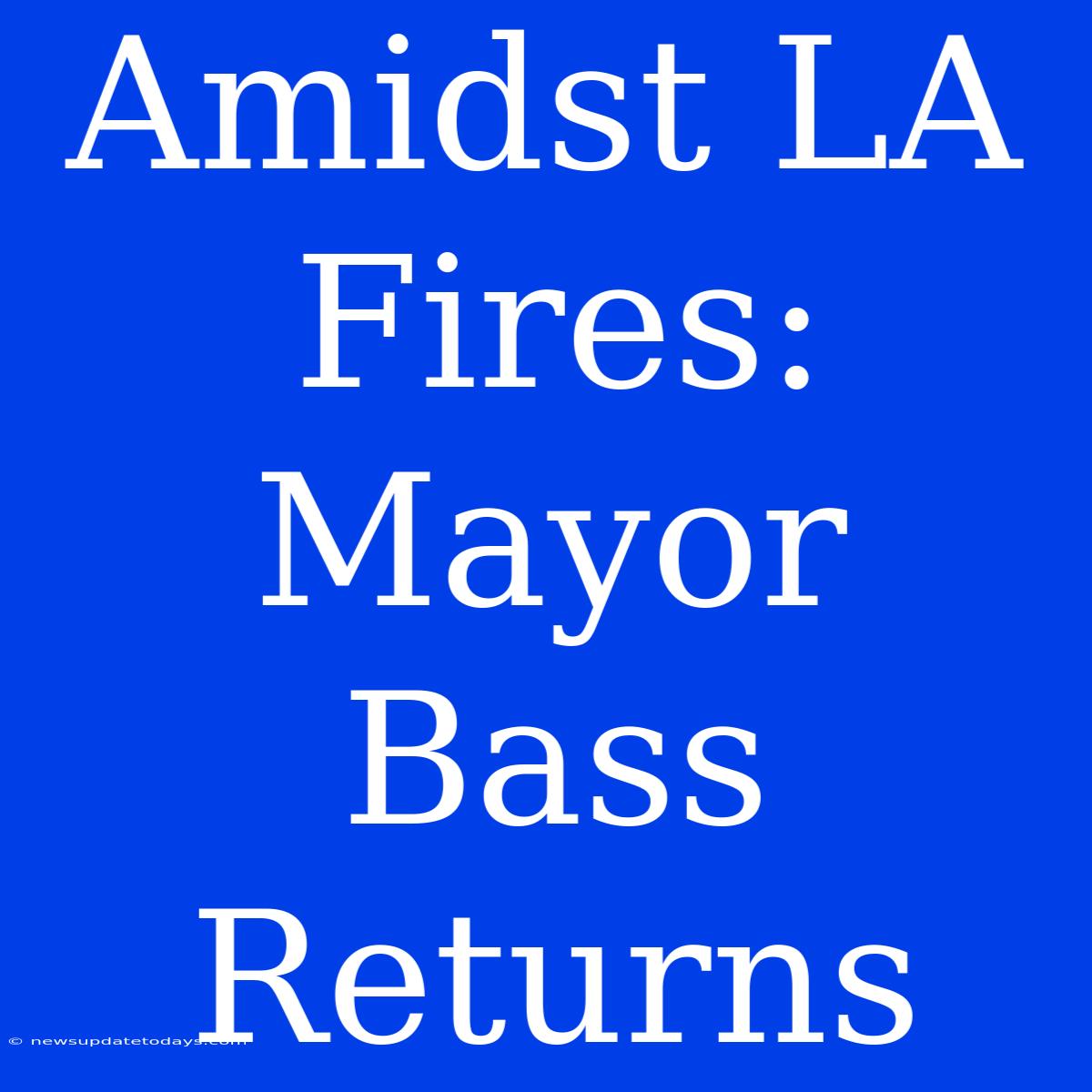 Amidst LA Fires: Mayor Bass Returns