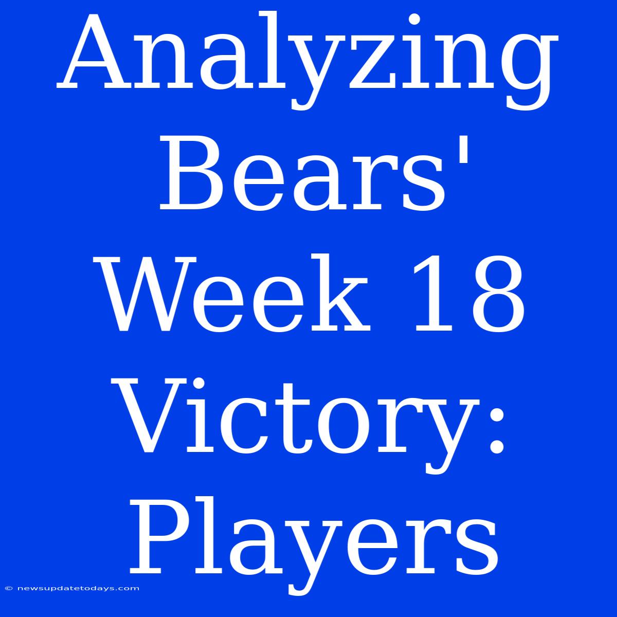 Analyzing Bears' Week 18 Victory: Players