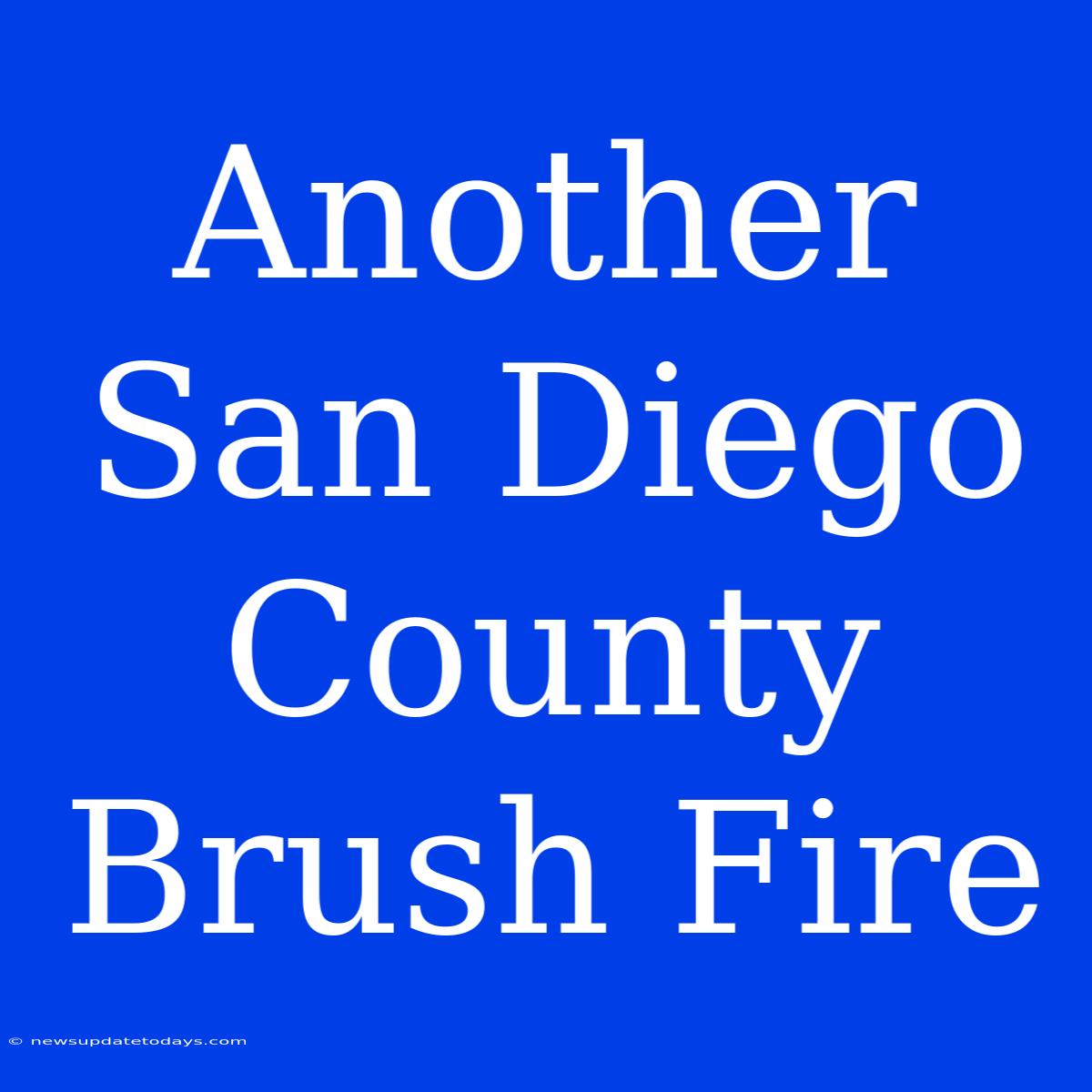 Another San Diego County Brush Fire