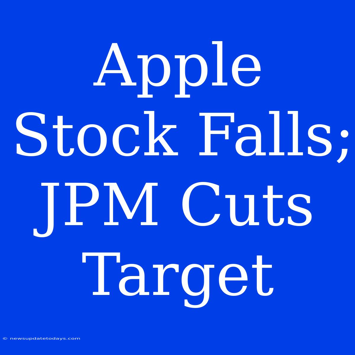 Apple Stock Falls; JPM Cuts Target