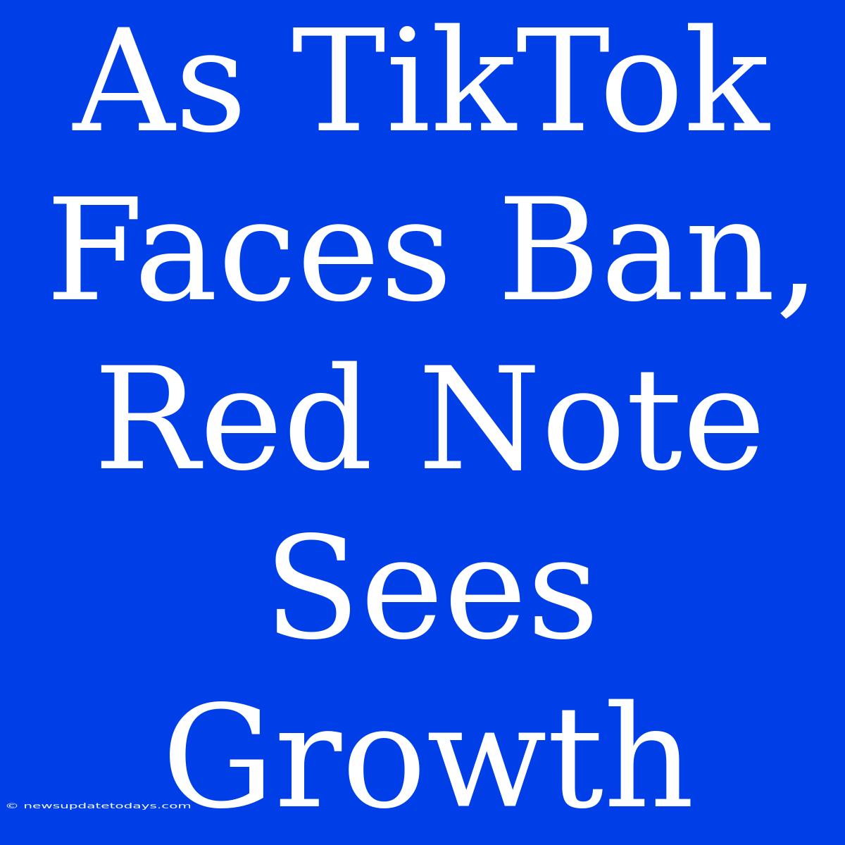 As TikTok Faces Ban, Red Note Sees Growth