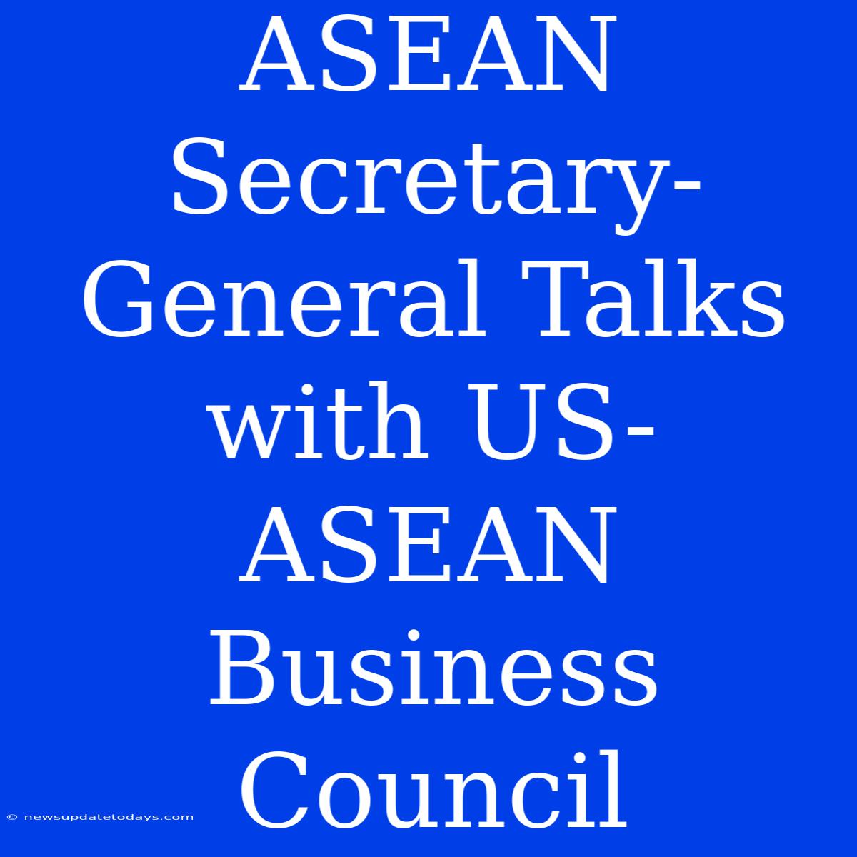 ASEAN Secretary-General Talks With US-ASEAN Business Council