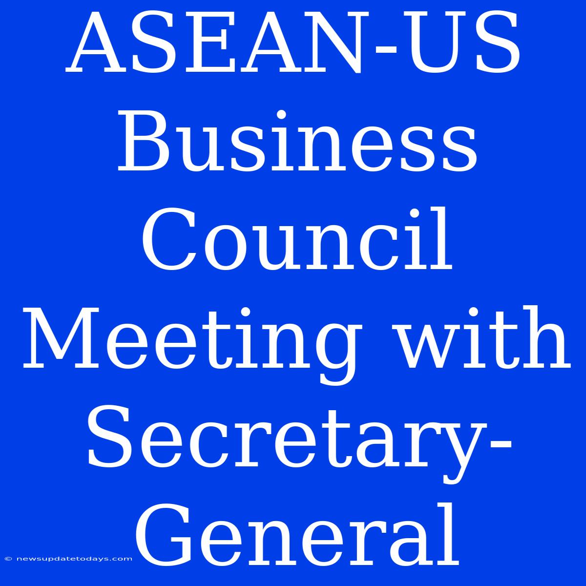 ASEAN-US Business Council Meeting With Secretary-General