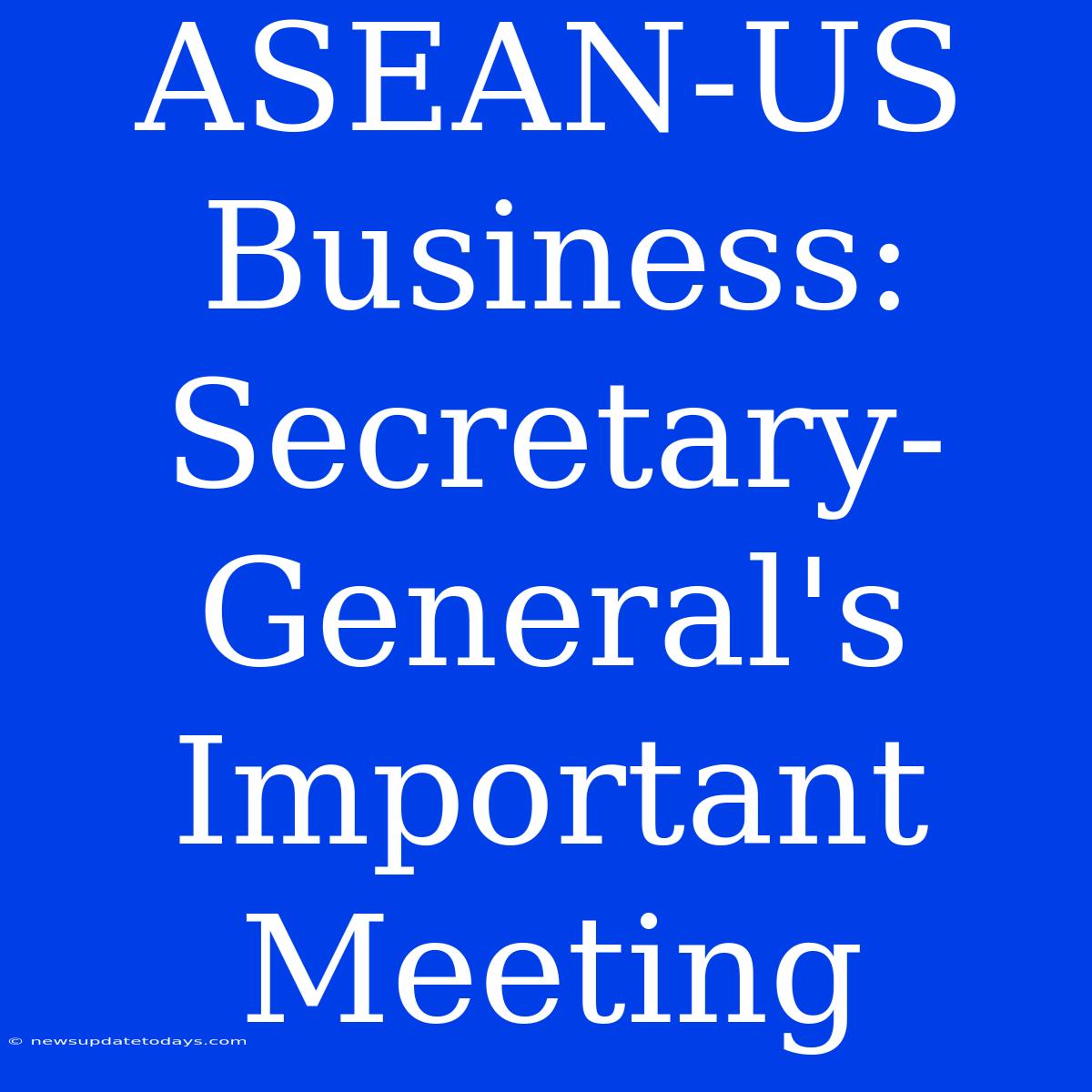 ASEAN-US Business: Secretary-General's Important Meeting