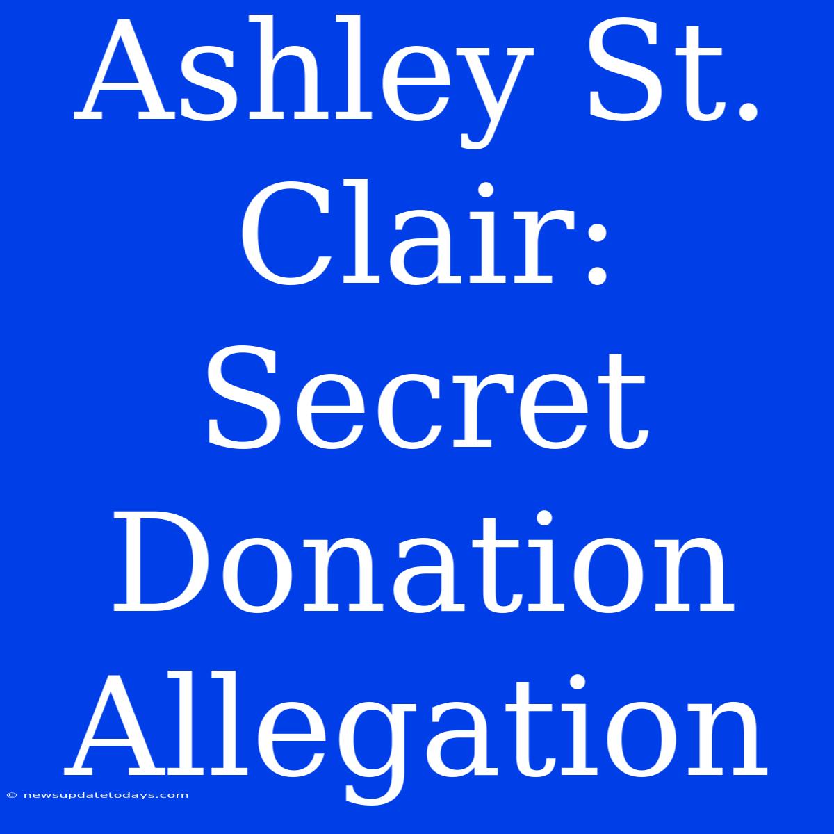 Ashley St. Clair:  Secret Donation Allegation