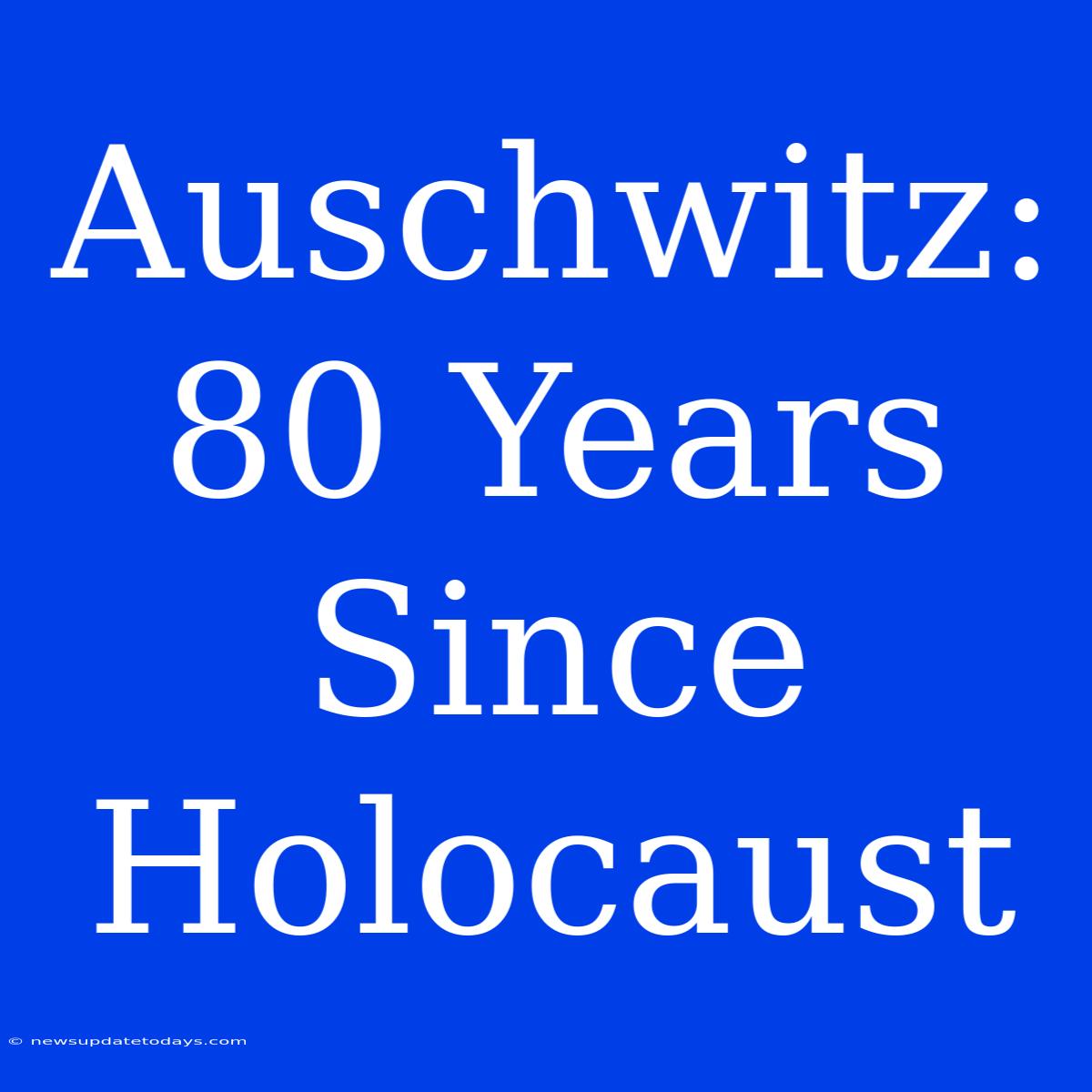 Auschwitz: 80 Years Since Holocaust