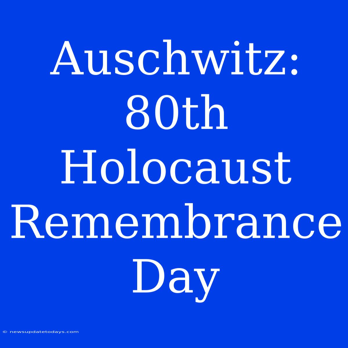 Auschwitz: 80th Holocaust Remembrance Day