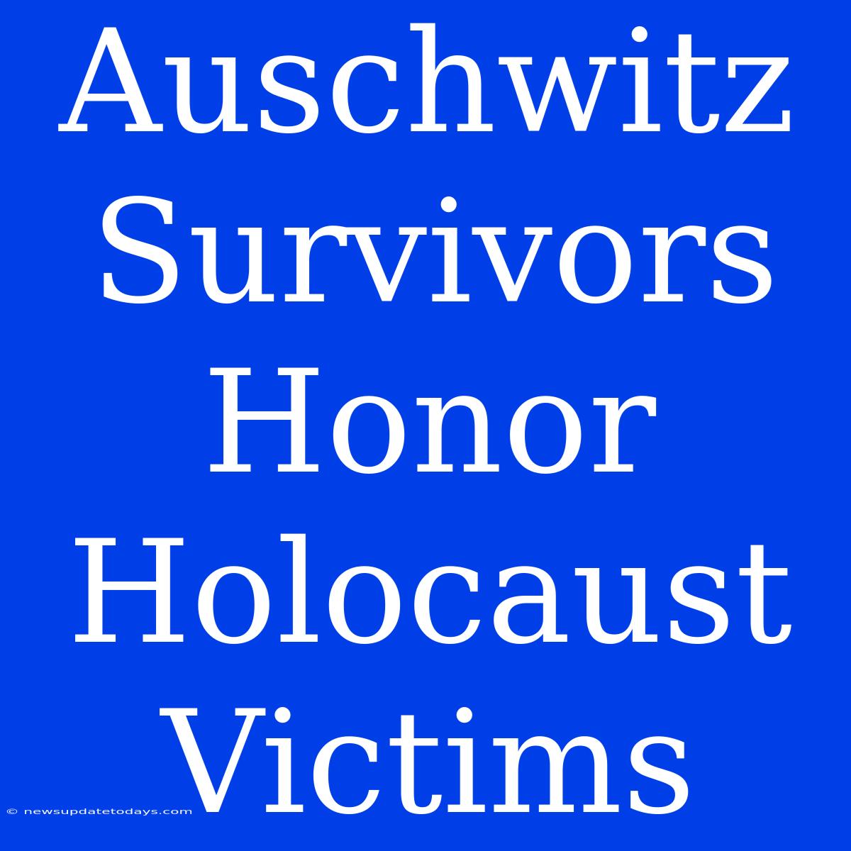 Auschwitz Survivors Honor Holocaust Victims