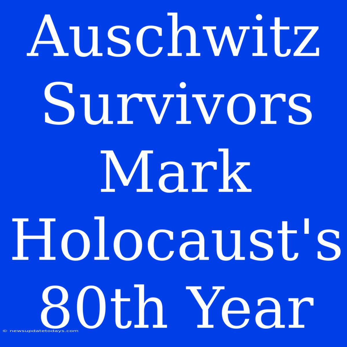 Auschwitz Survivors Mark Holocaust's 80th Year