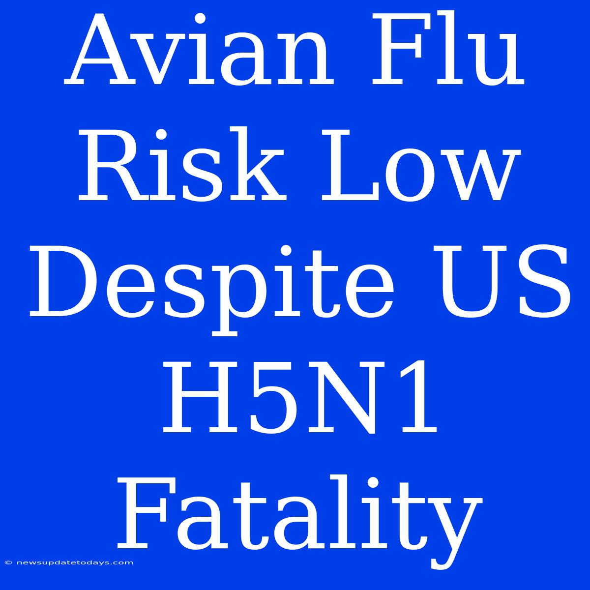 Avian Flu Risk Low Despite US H5N1 Fatality