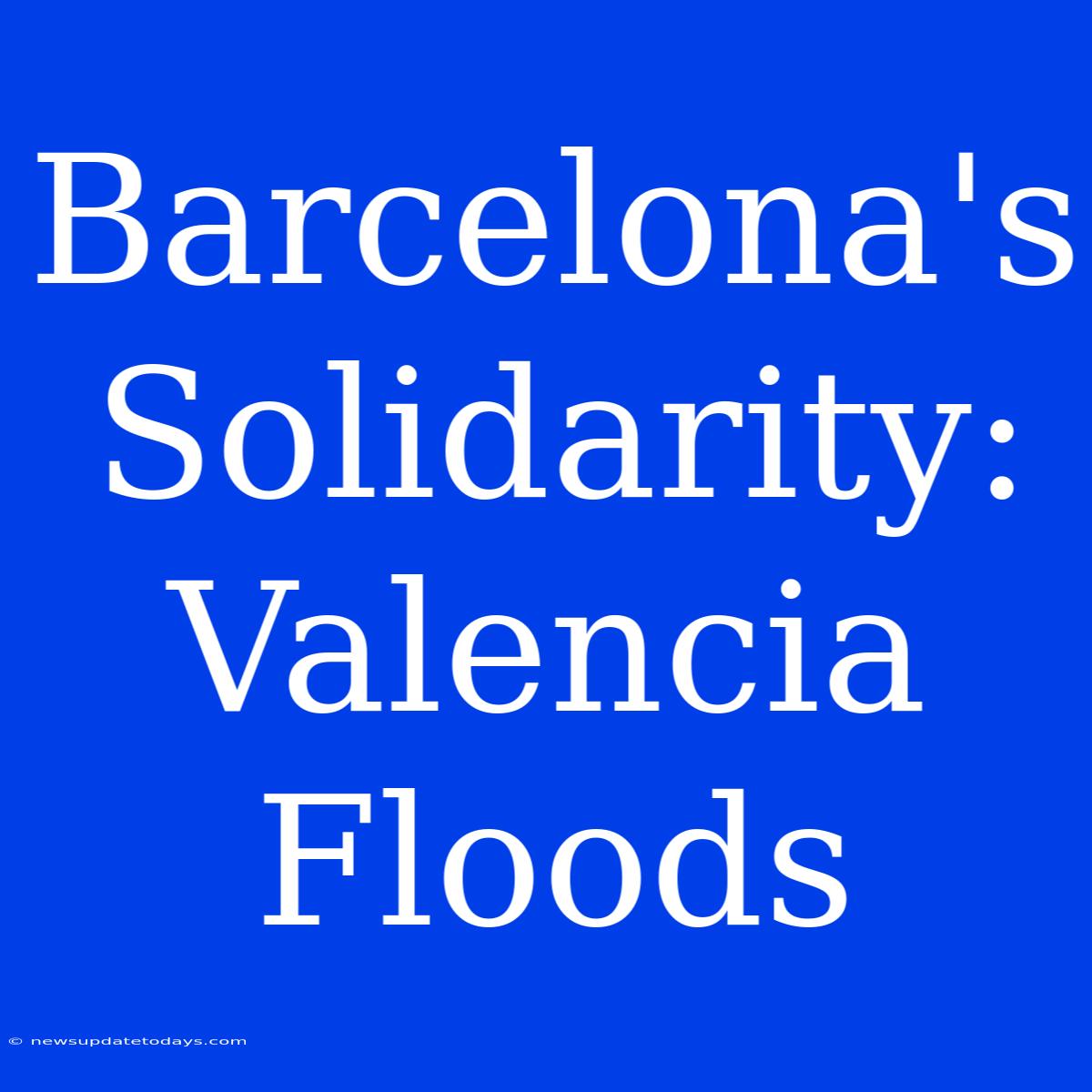 Barcelona's Solidarity: Valencia Floods