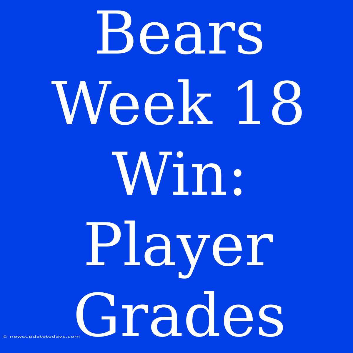 Bears Week 18 Win: Player Grades