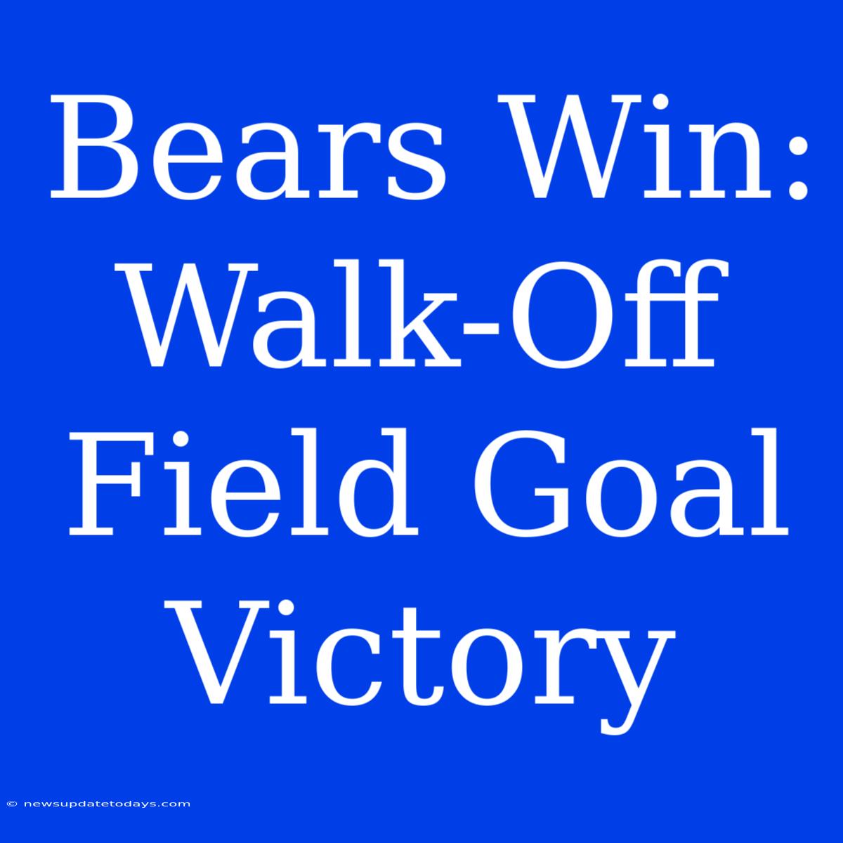 Bears Win: Walk-Off Field Goal Victory