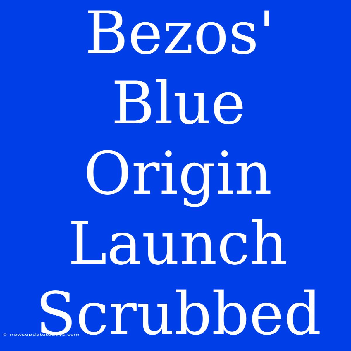 Bezos' Blue Origin Launch Scrubbed