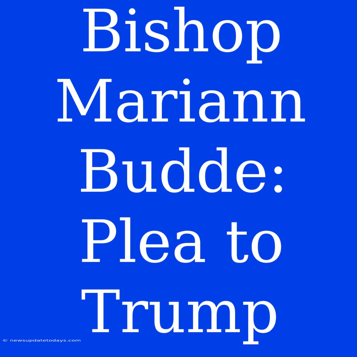 Bishop Mariann Budde: Plea To Trump