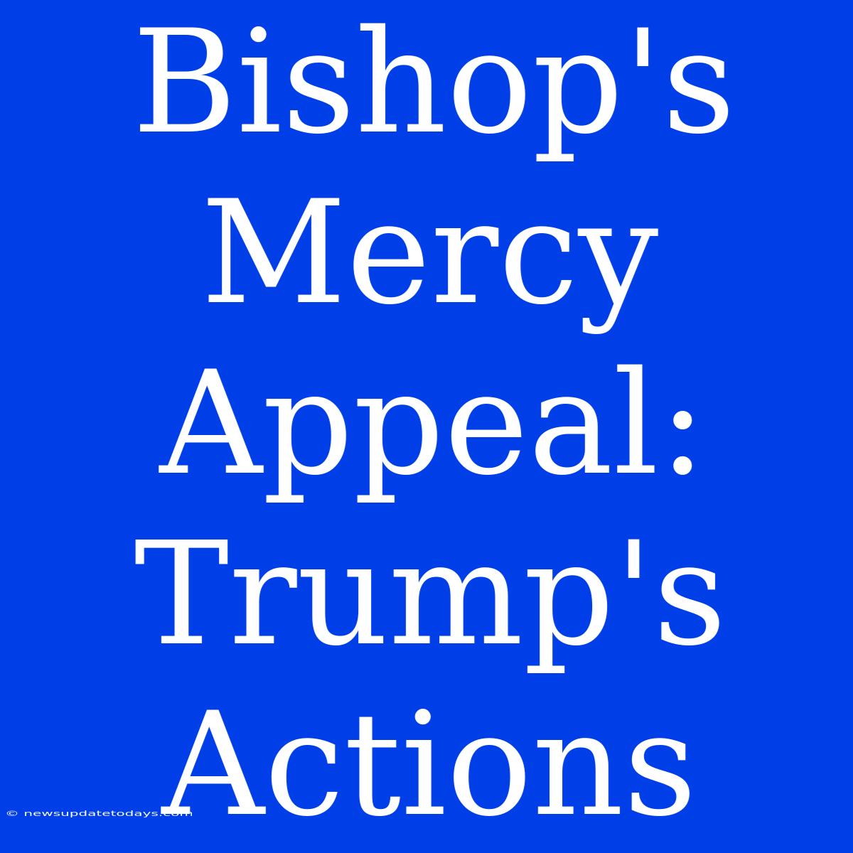 Bishop's Mercy Appeal: Trump's Actions