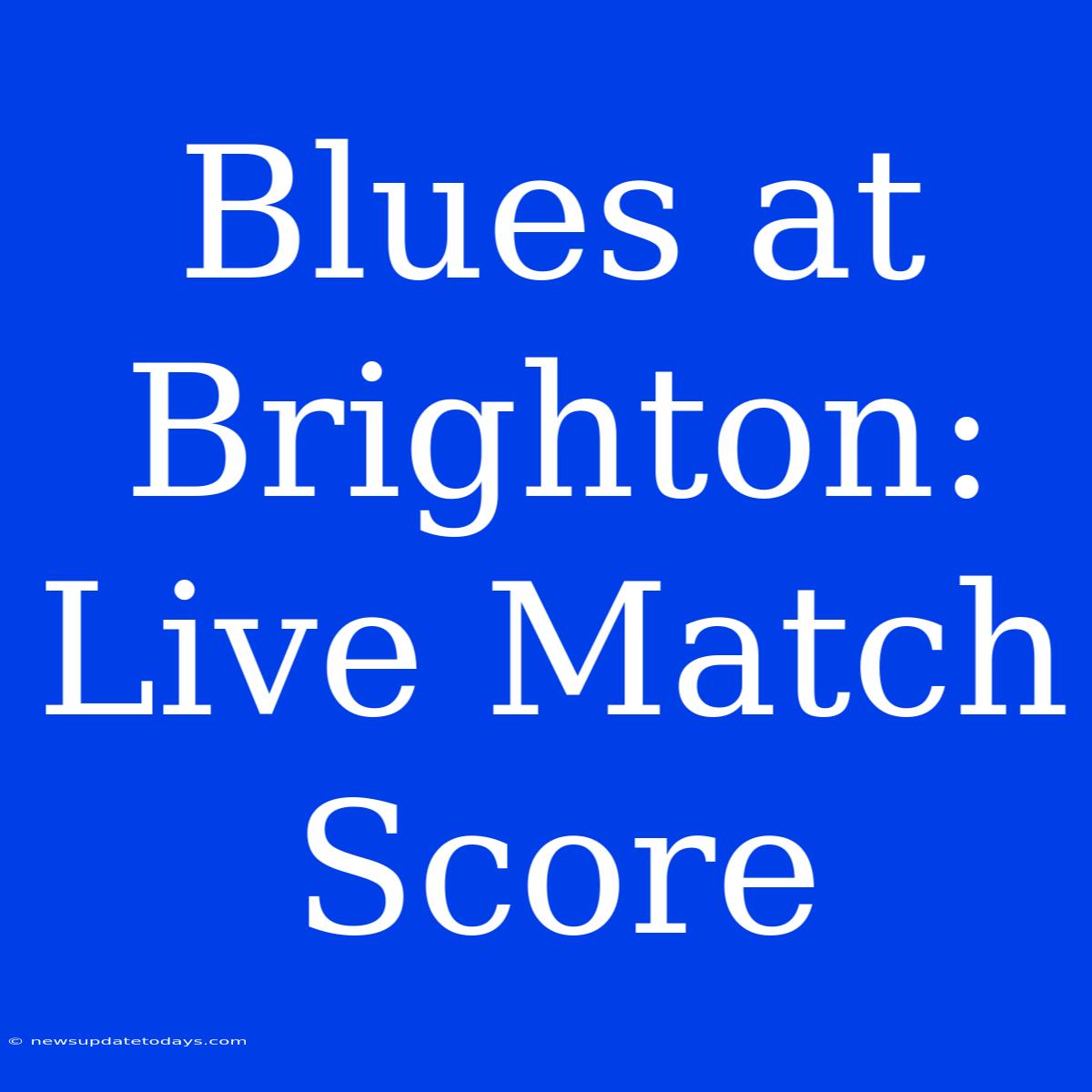 Blues At Brighton: Live Match Score