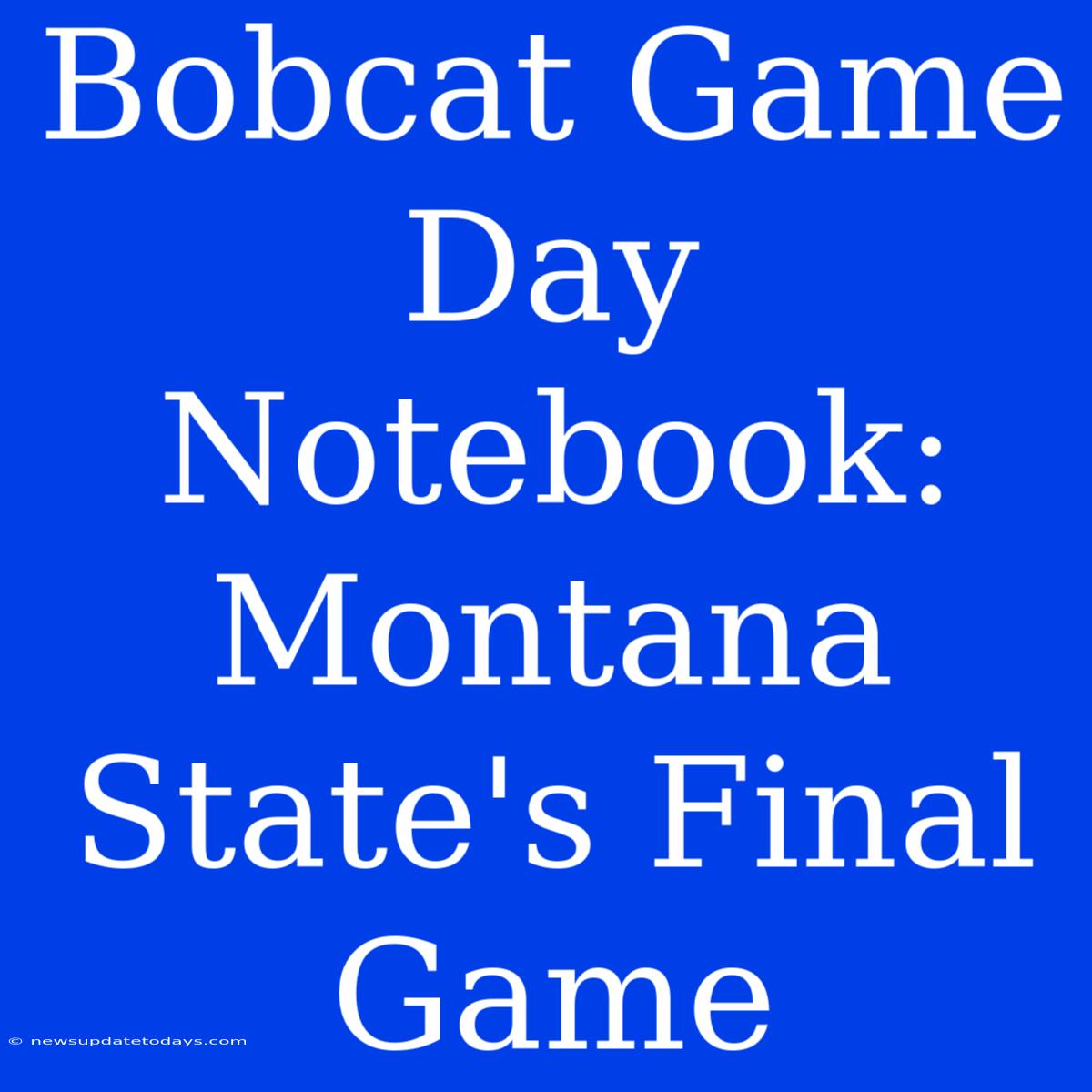 Bobcat Game Day Notebook: Montana State's Final Game