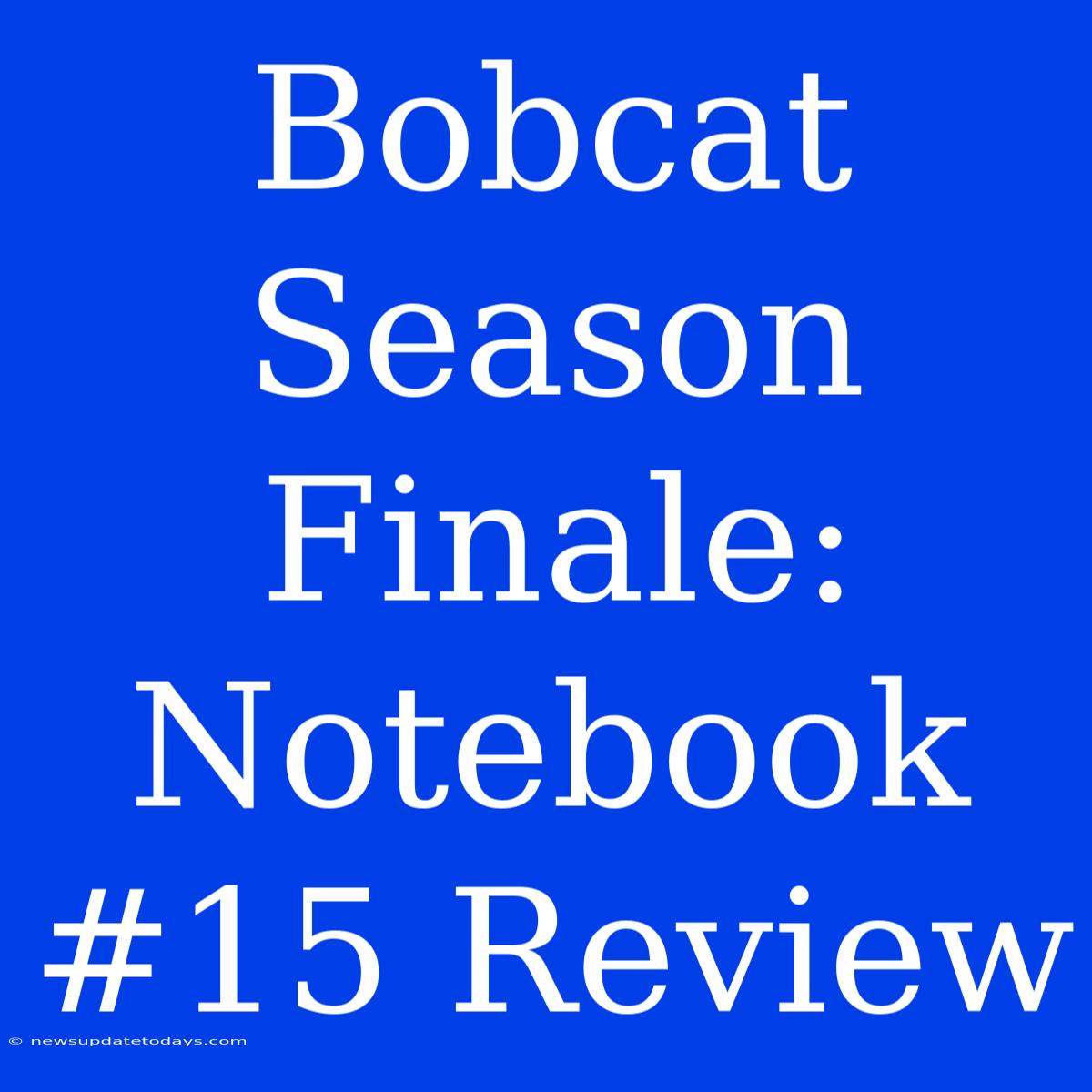 Bobcat Season Finale: Notebook #15 Review