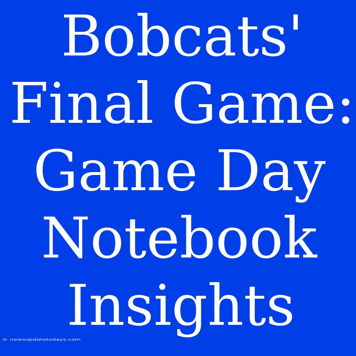 Bobcats' Final Game: Game Day Notebook Insights