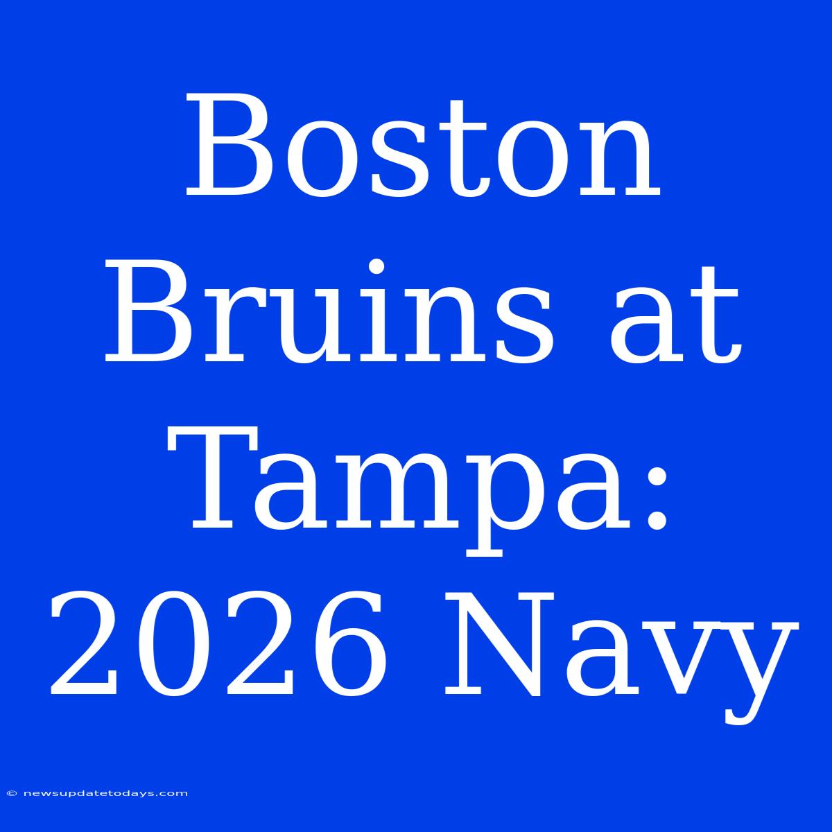 Boston Bruins At Tampa: 2026 Navy