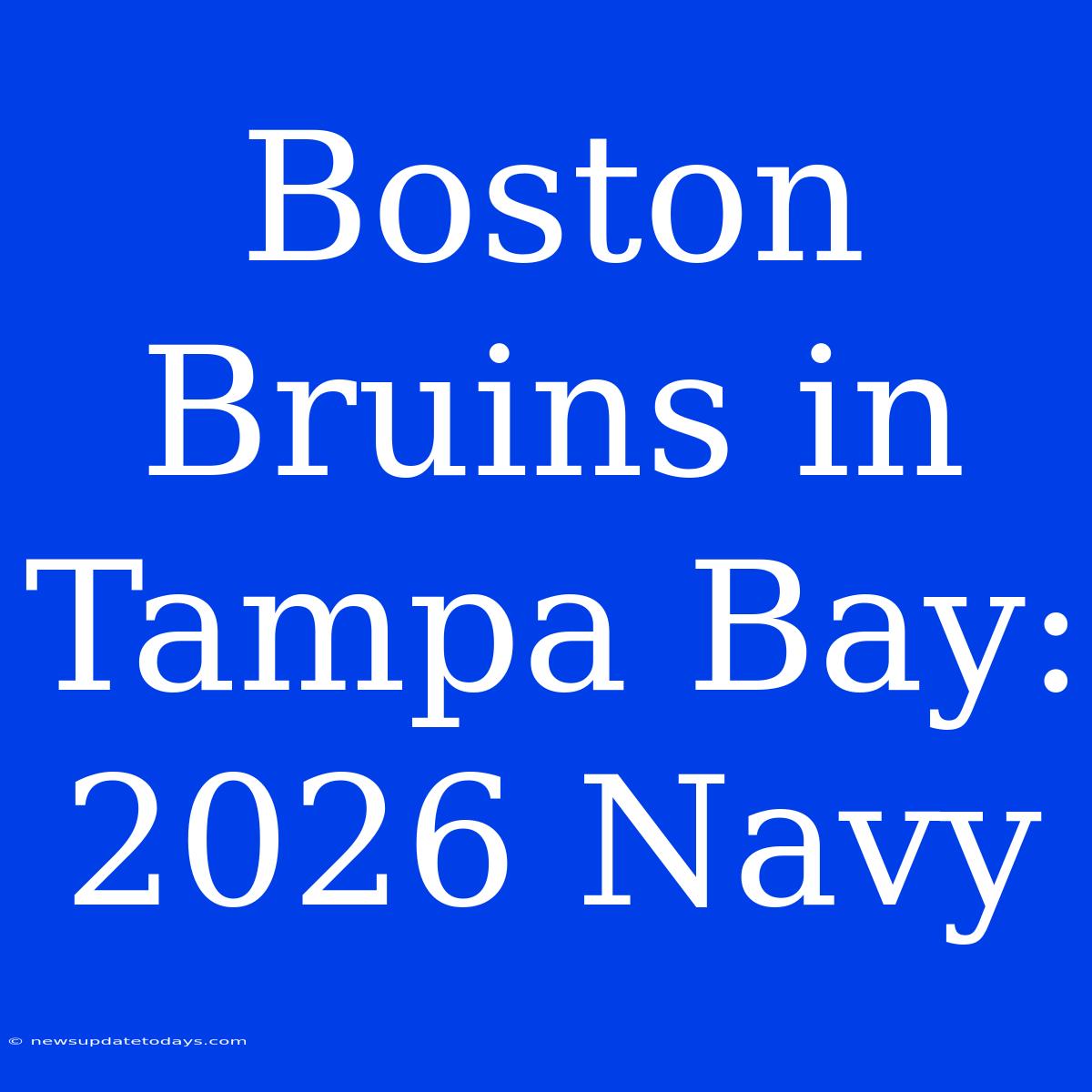 Boston Bruins In Tampa Bay: 2026 Navy