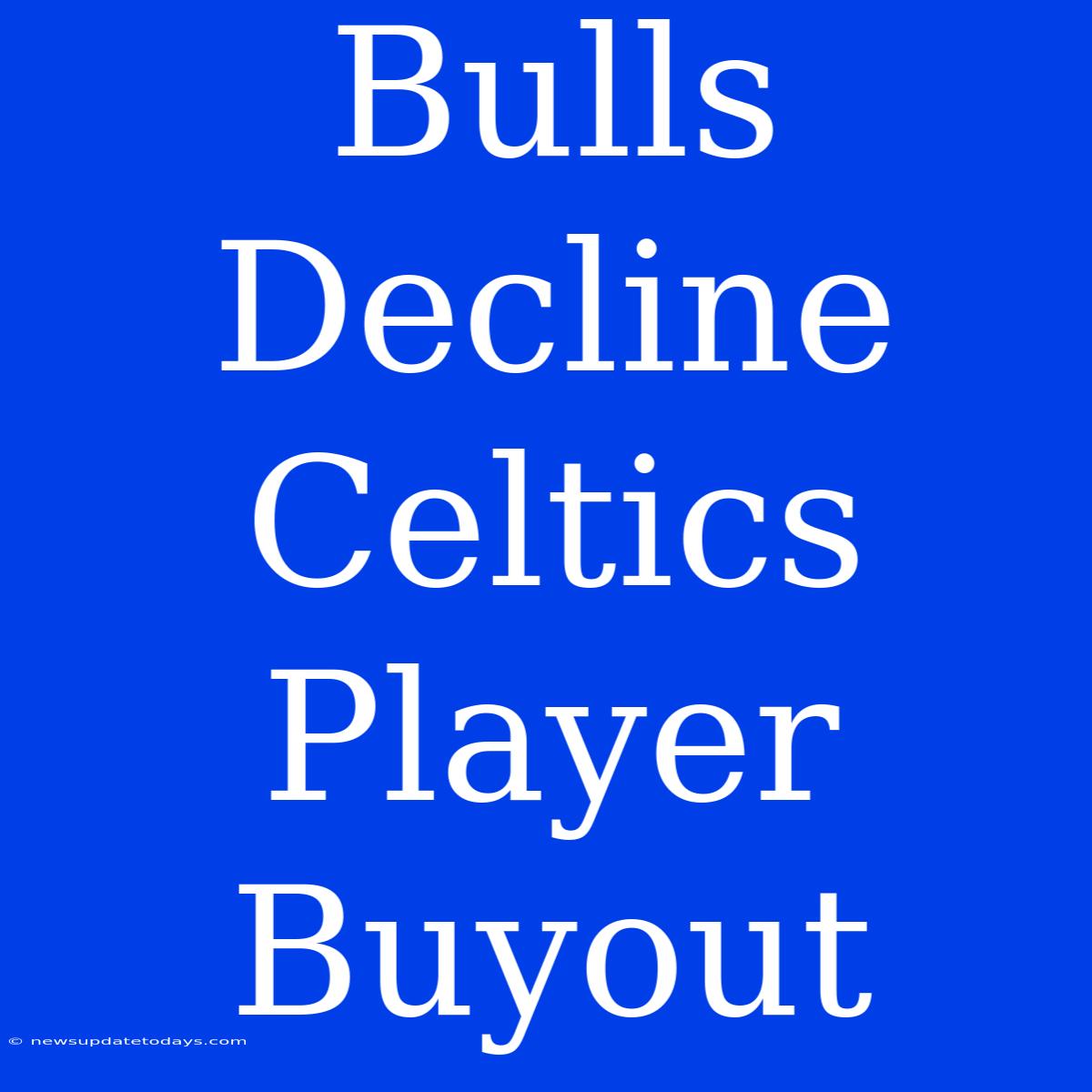 Bulls Decline Celtics Player Buyout