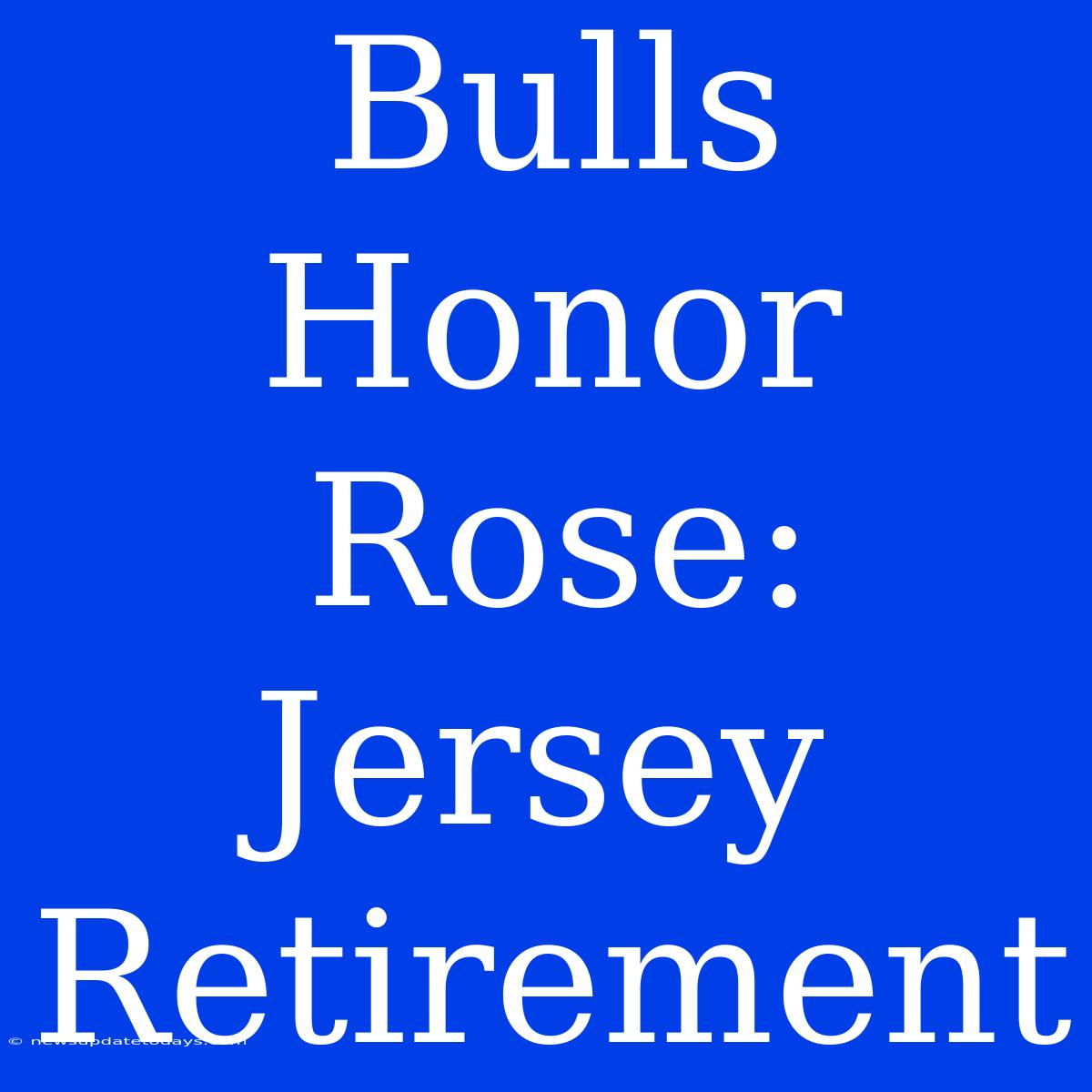 Bulls Honor Rose: Jersey Retirement