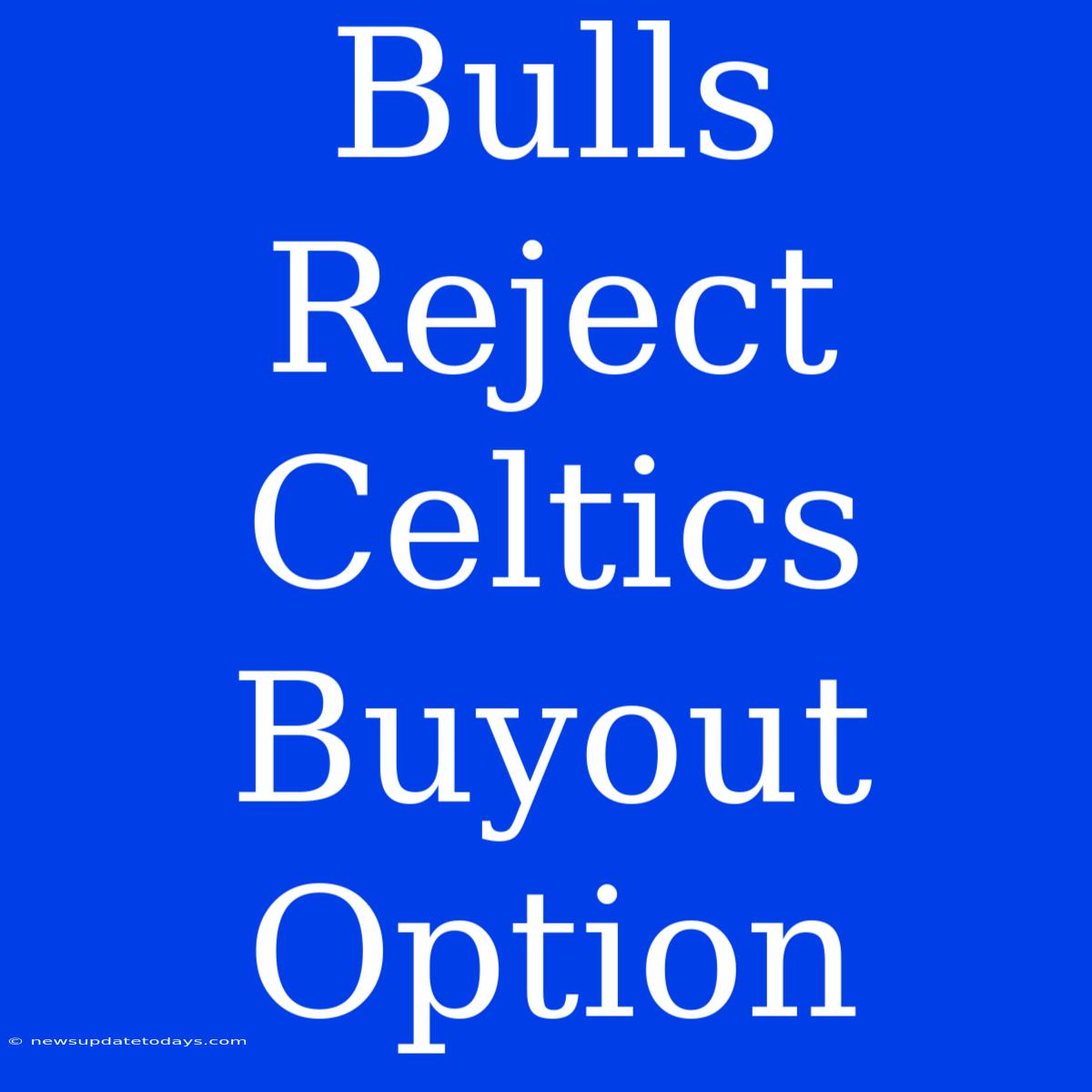 Bulls Reject Celtics Buyout Option