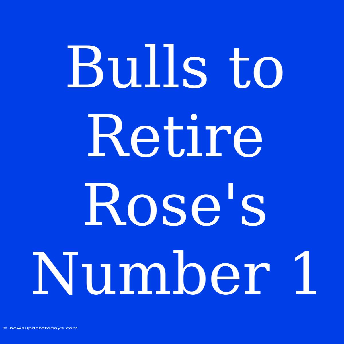 Bulls To Retire Rose's Number 1