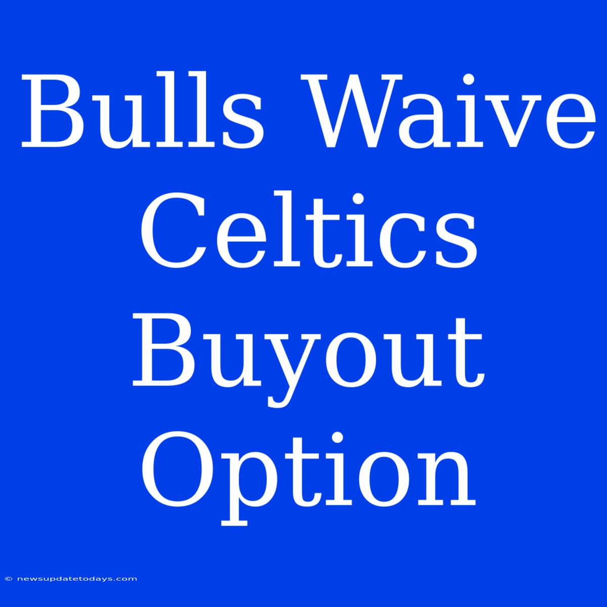 Bulls Waive Celtics Buyout Option